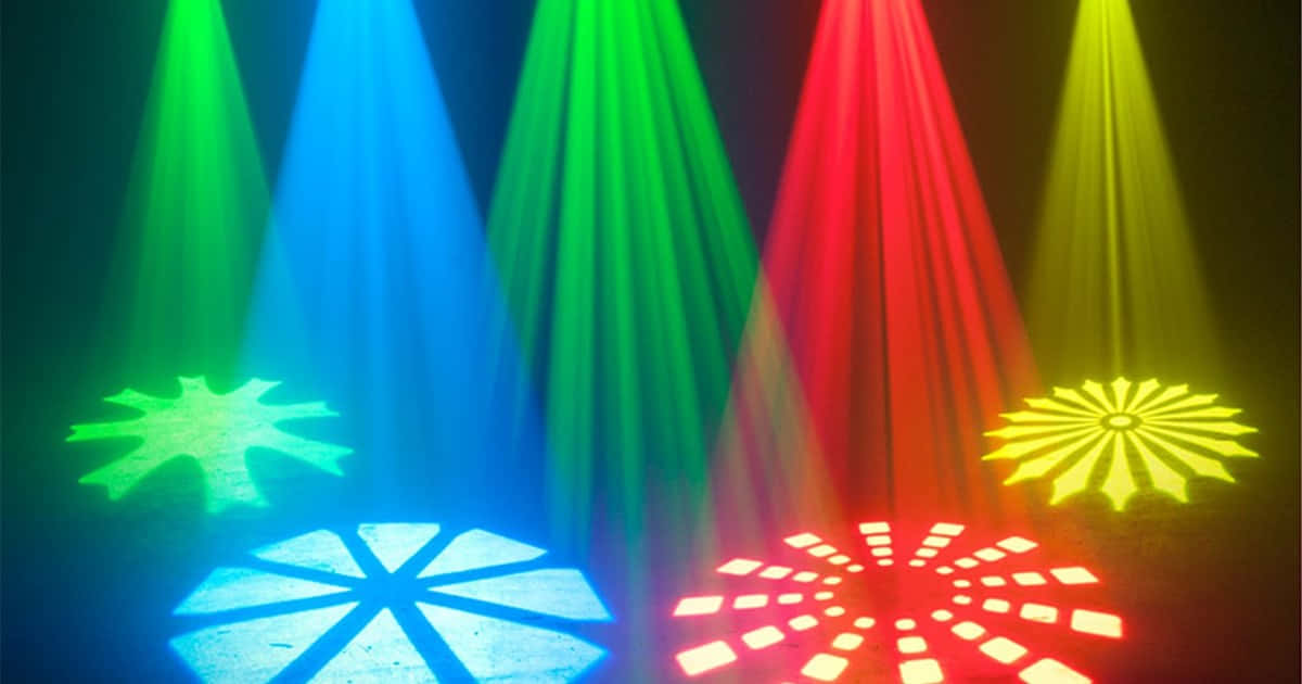 Glowing Dj Booth Against A Dark Concert Background Background