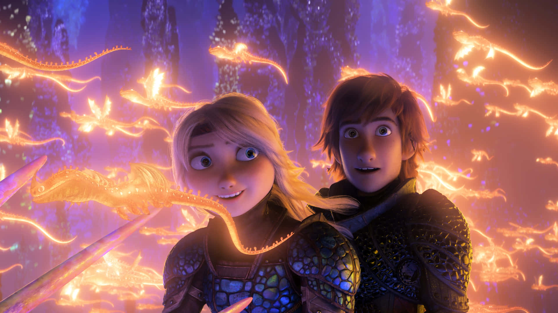 Glowing Dragons From How To Train Your Dragon The Hidden World