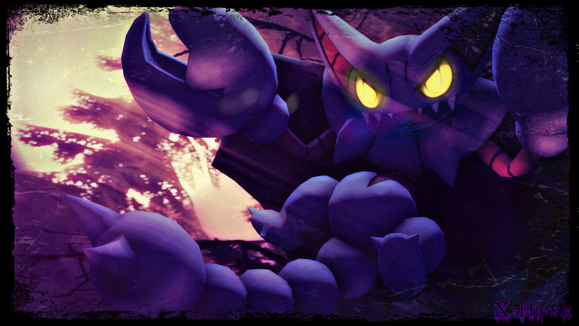 Glowing Eyes Of Gligar Background
