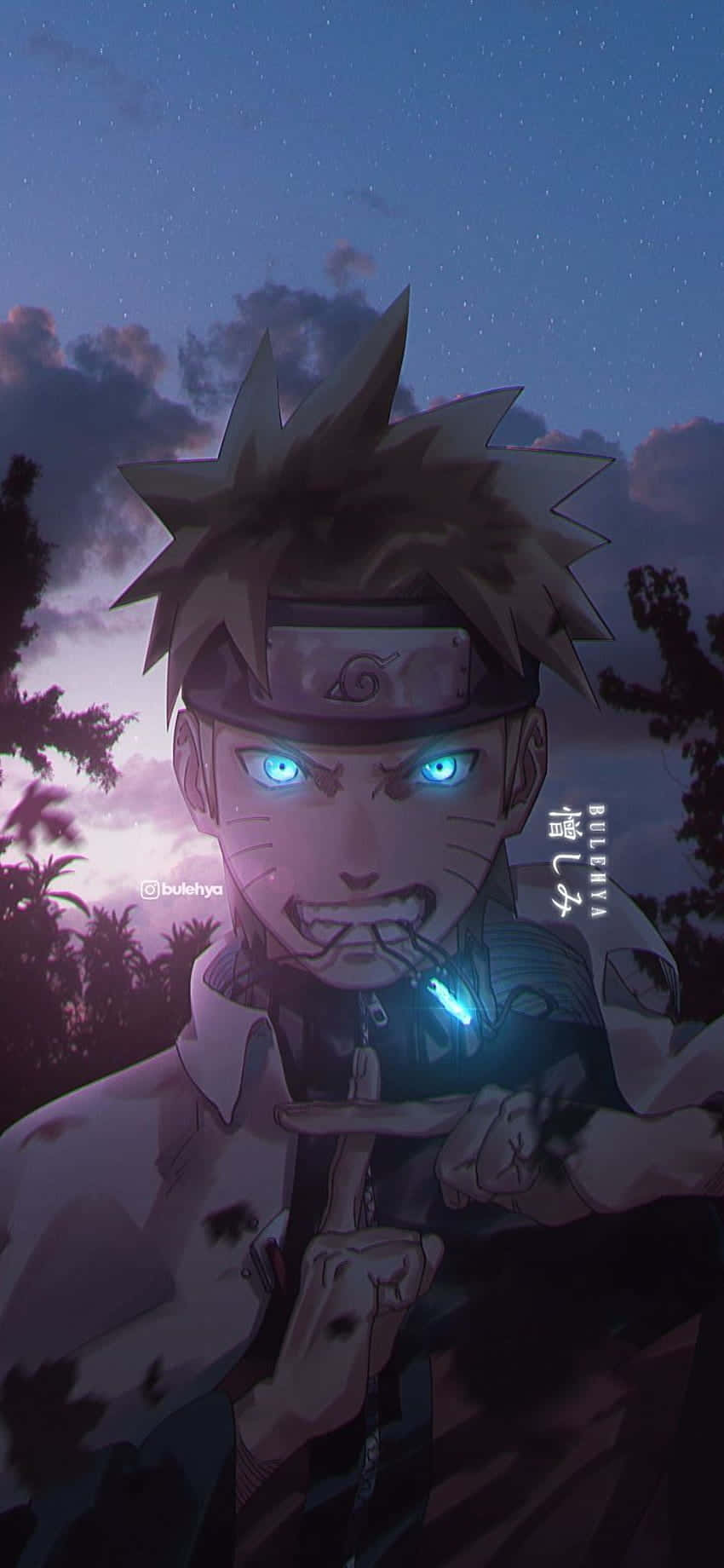 Glowing Eyes Of Naruto Aesthetic Phone Background