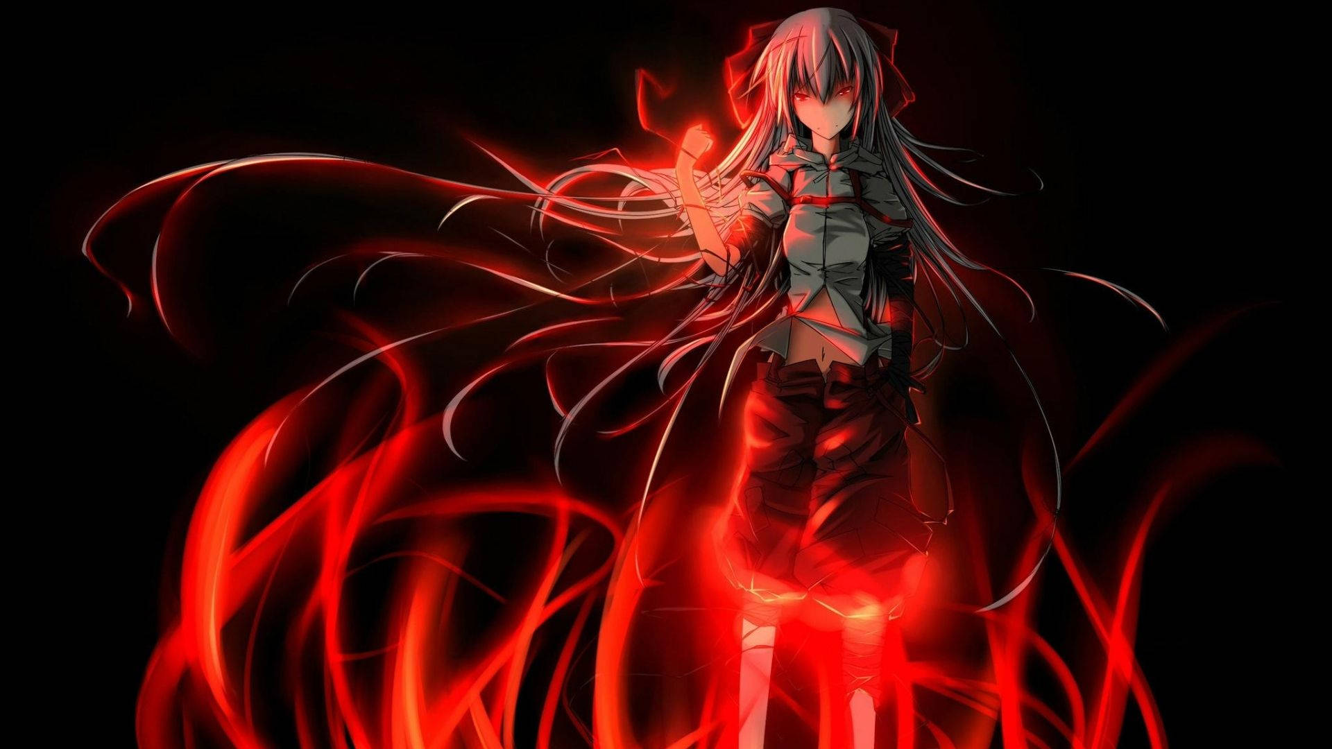 Glowing Fire Girl Background