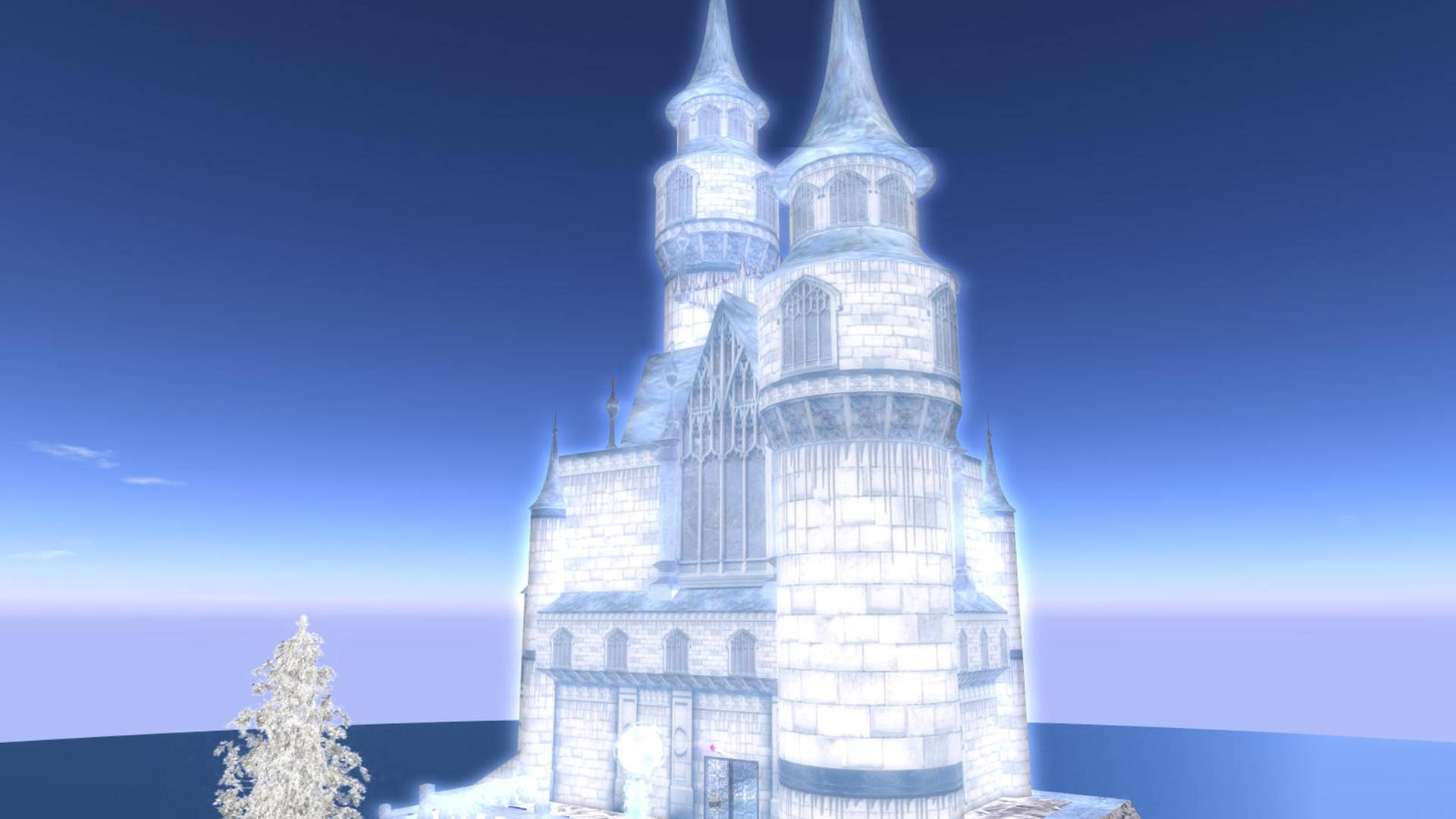 Glowing Frozen Castle Background