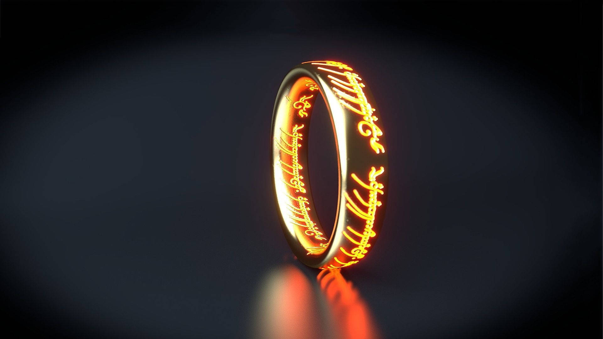 Glowing Gold Ring Lotr Background