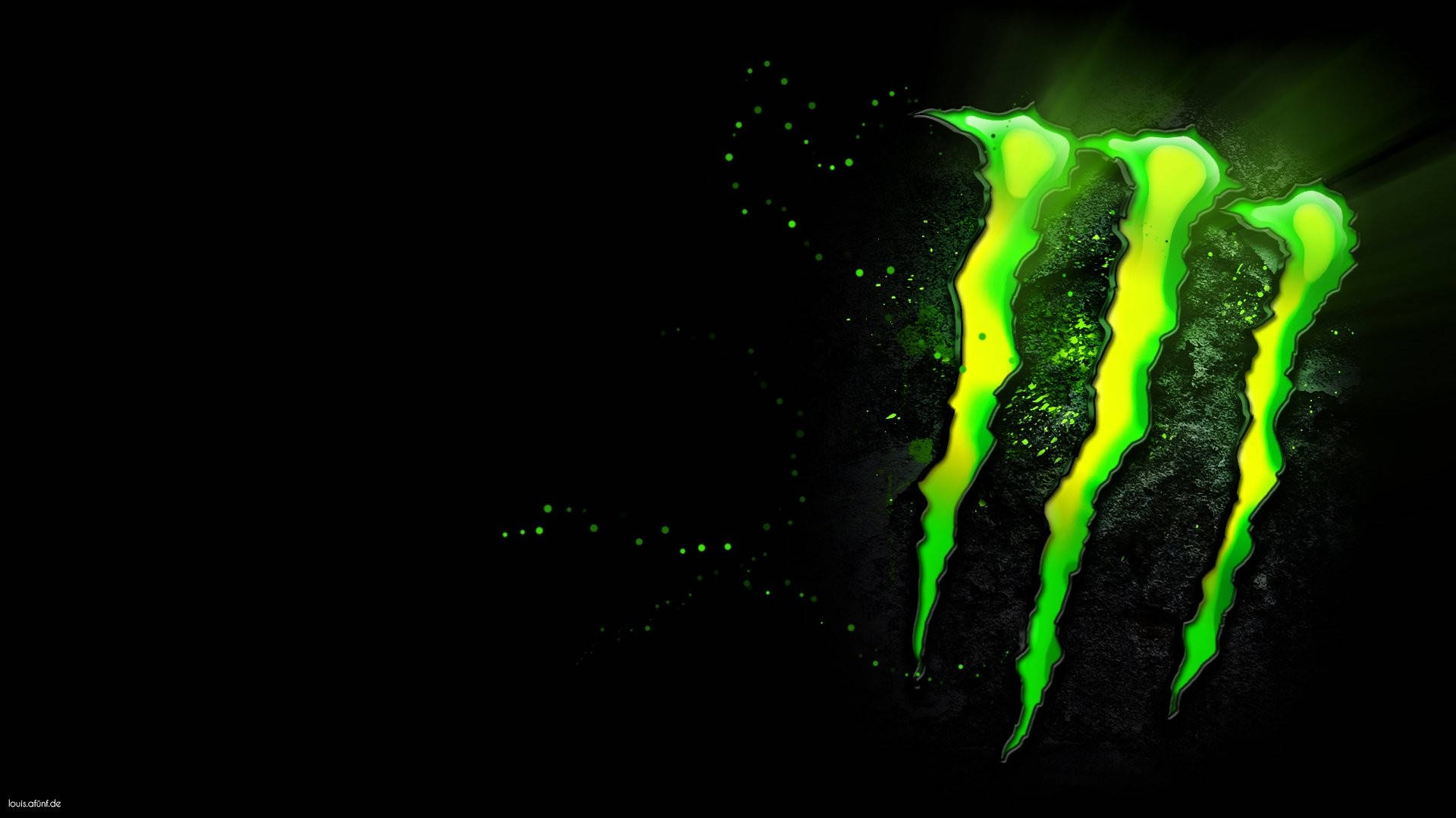 Glowing Green Monster Energy Logo Background