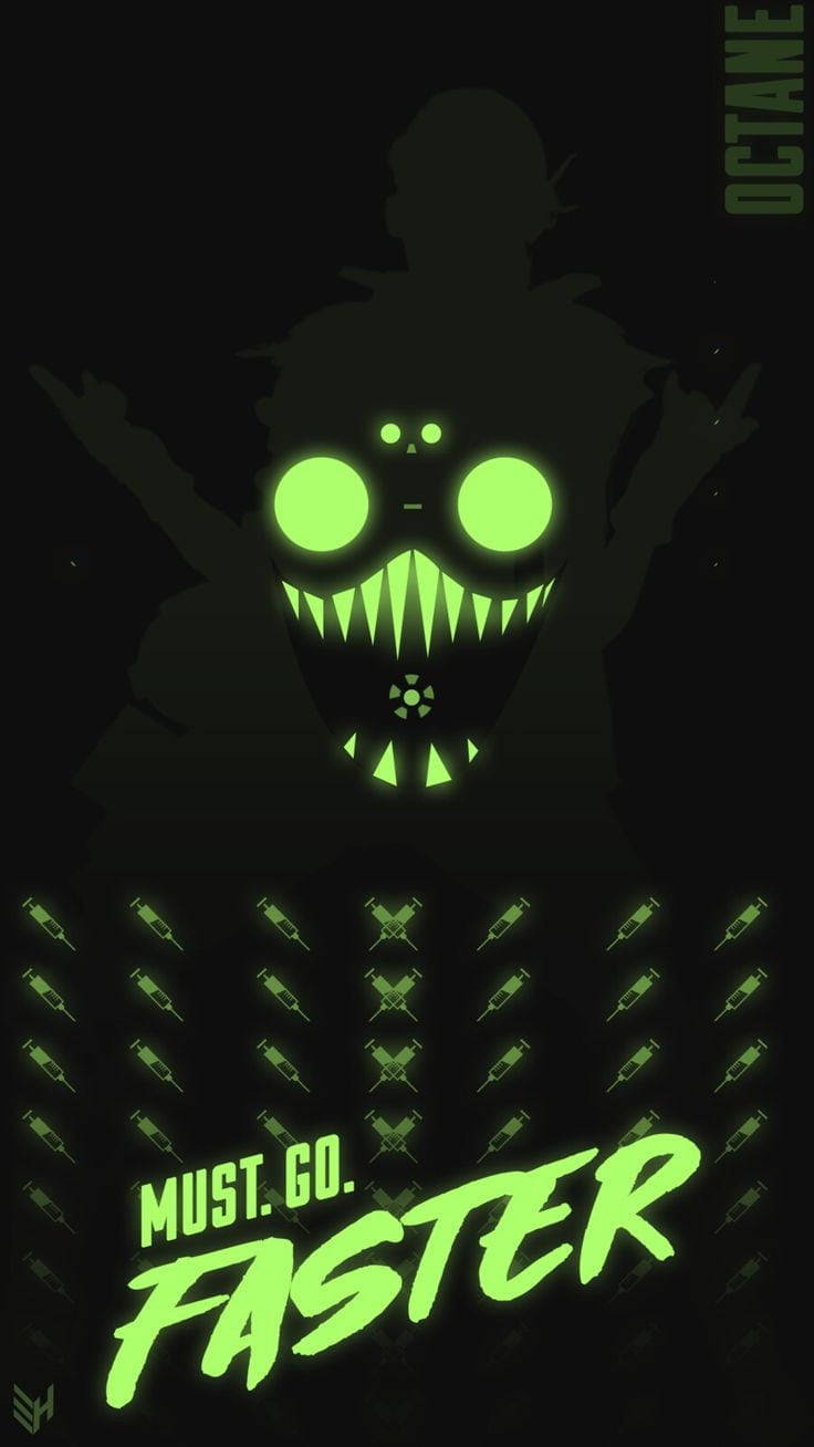 Glowing Green Octane Apex Legends Phone Background