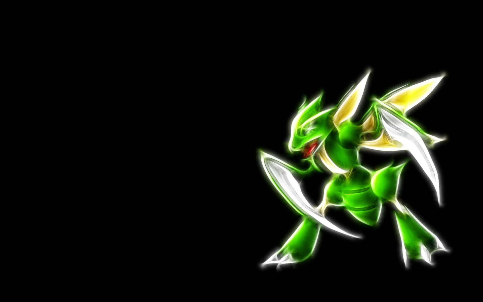 Glowing Green Scyther Background