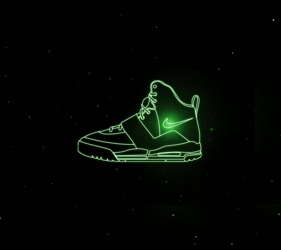 Glowing Green Shoes Background