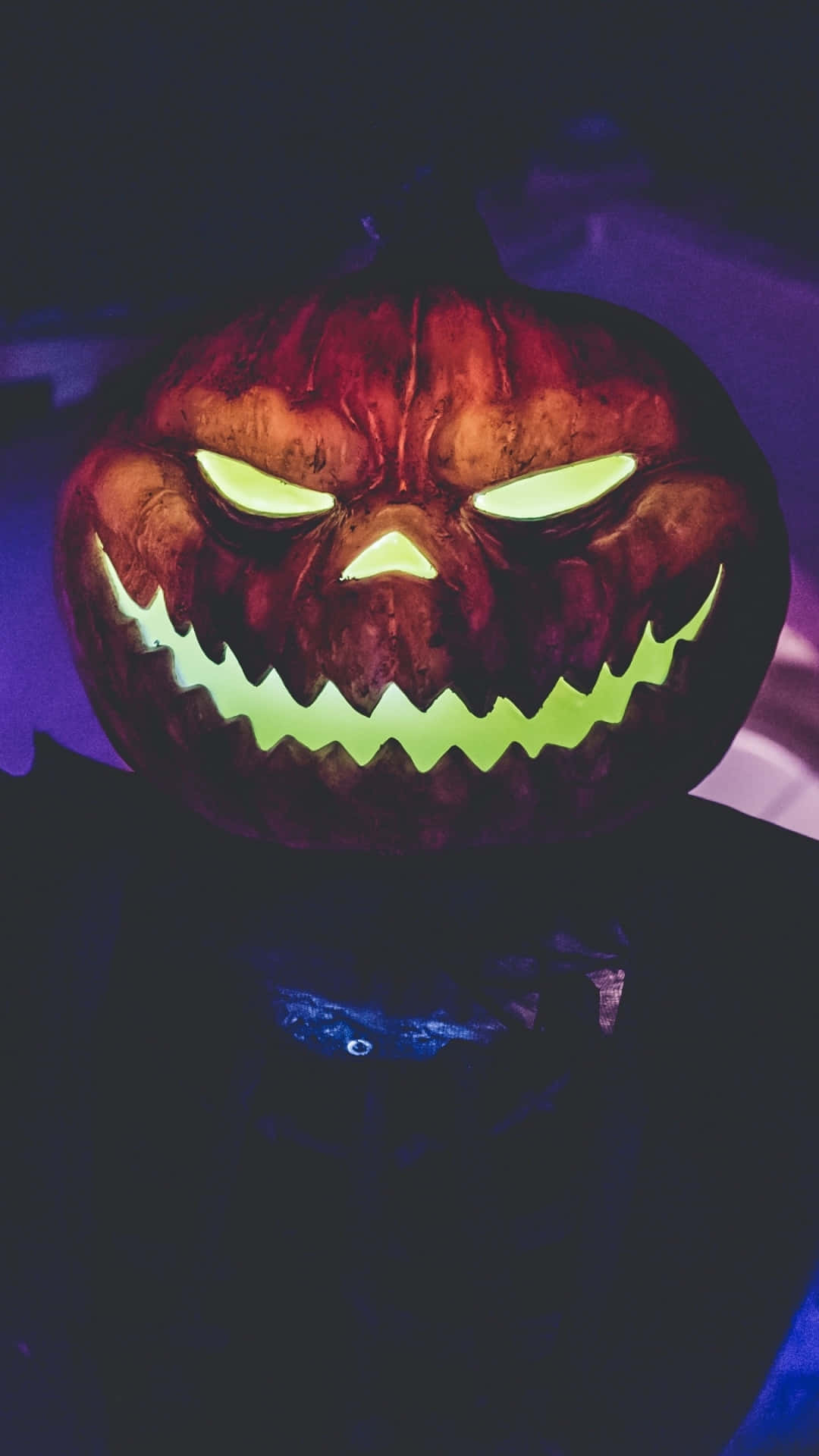 Glowing Halloween Pumpkin Head Background