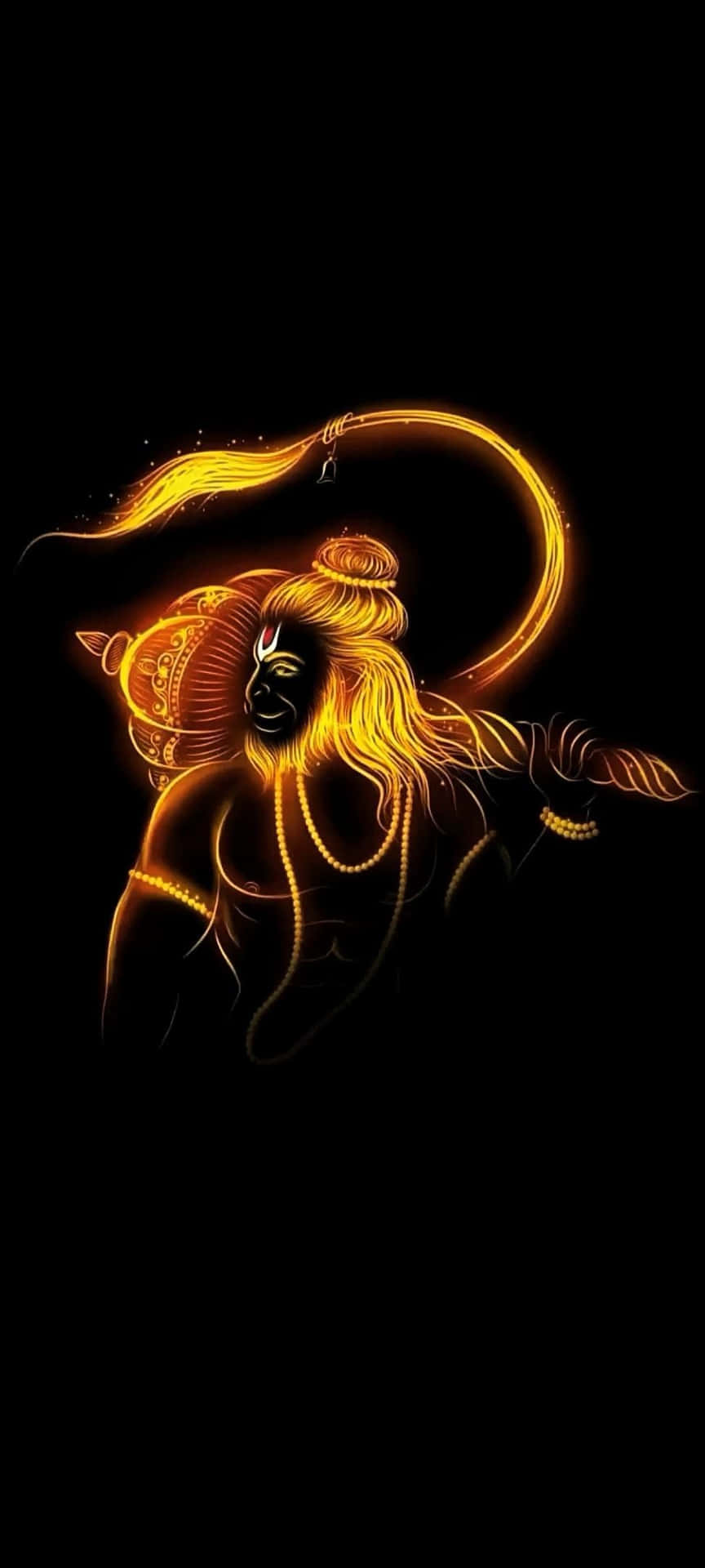 Glowing_ Hanuman_ Artwork Background