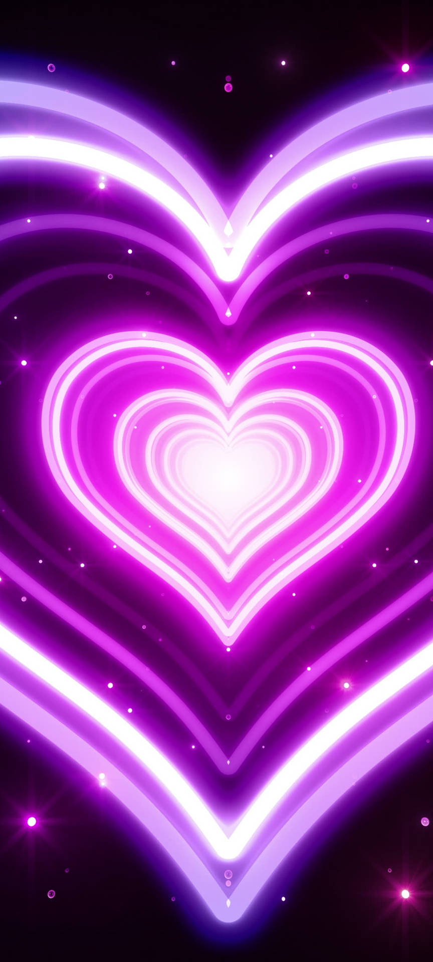 Glowing Hearts Neon Purple Iphone