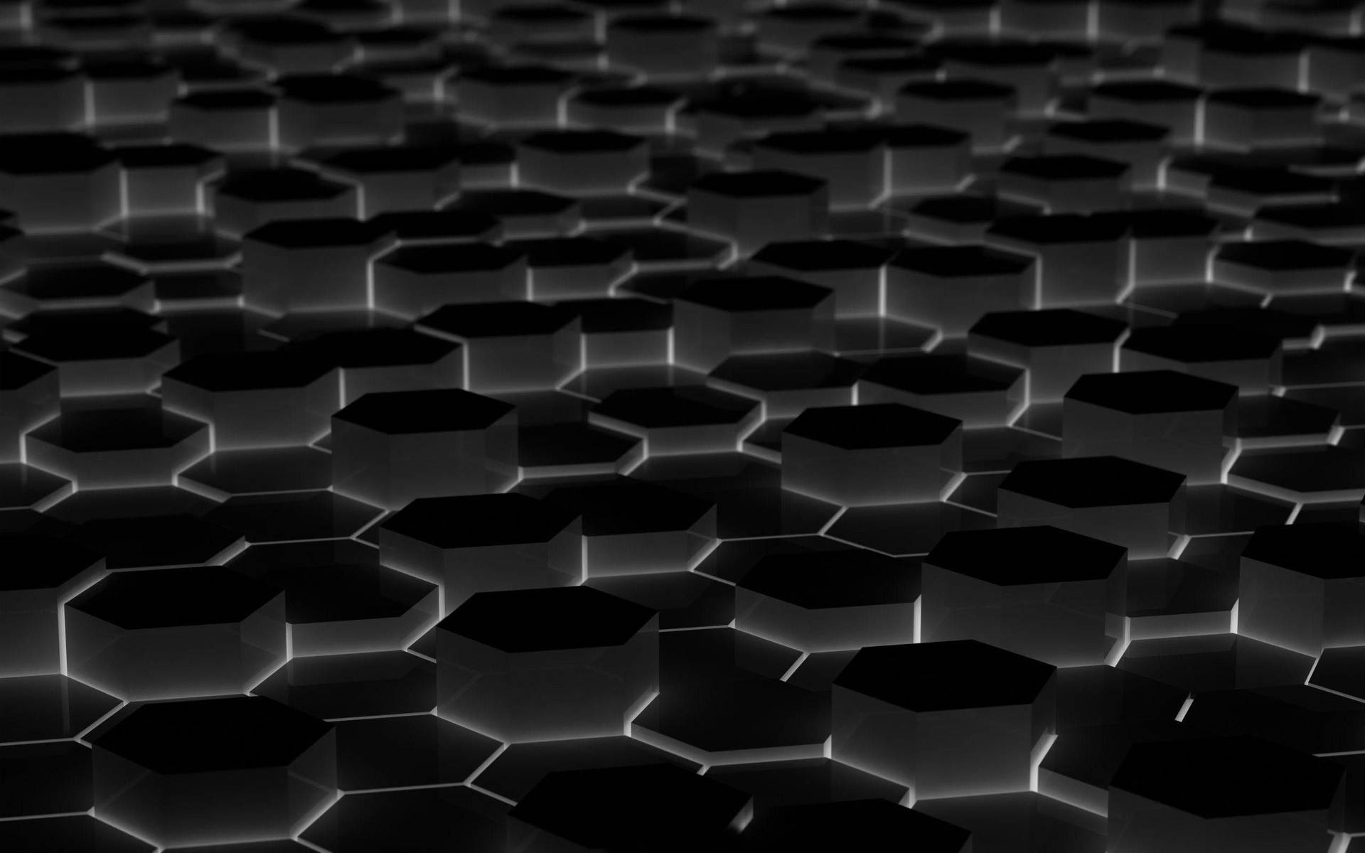 Glowing Honeycomb Black 3d Background