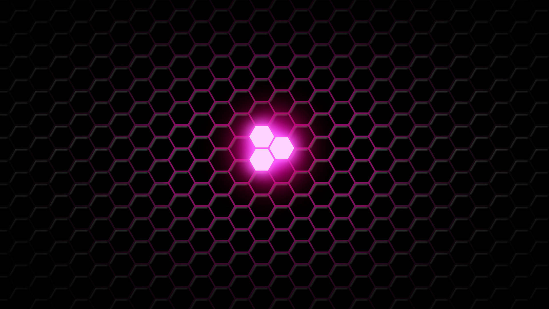 Glowing Hot Pink Hexagon Background