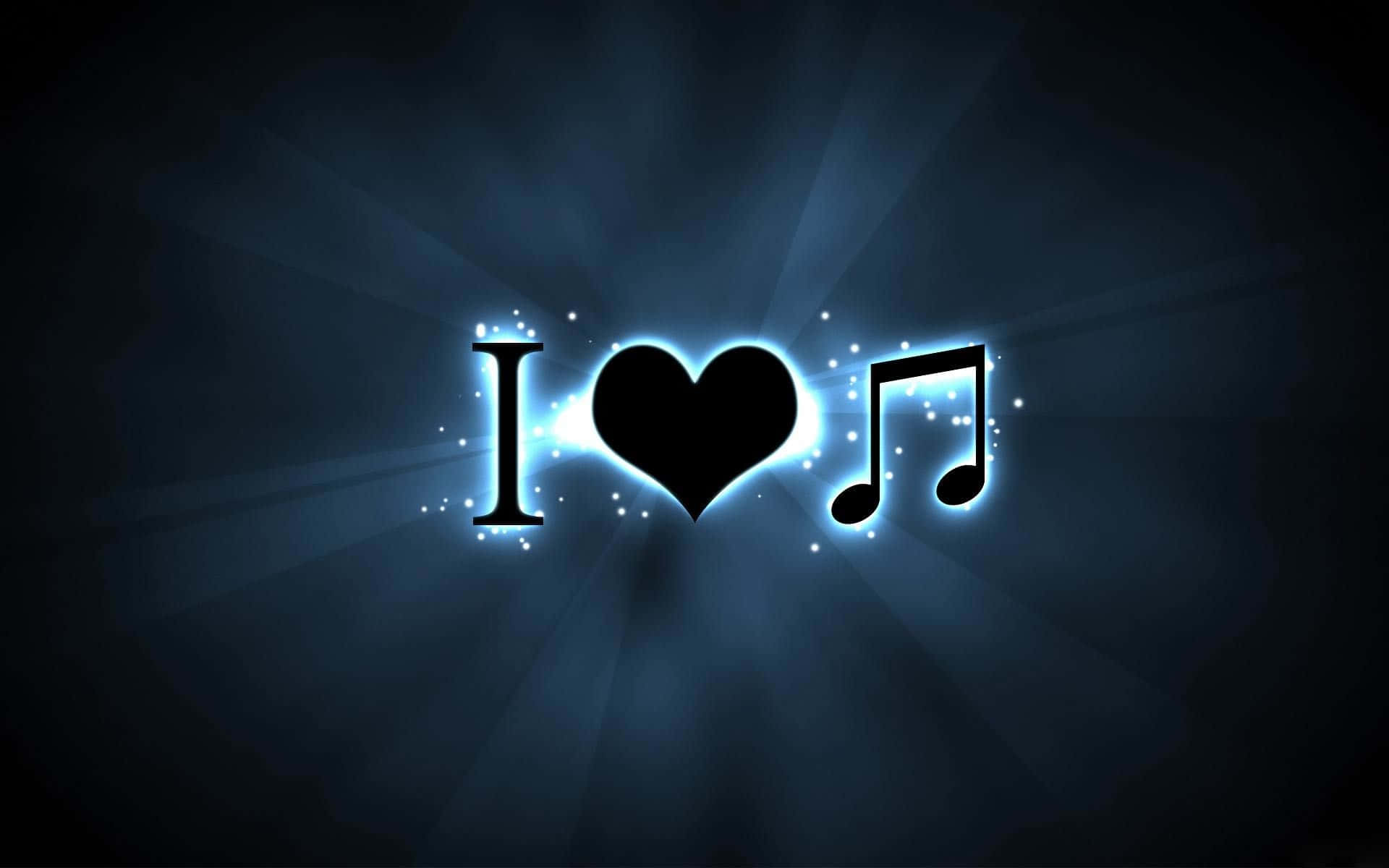 Glowing I Heart Pfp Music Background