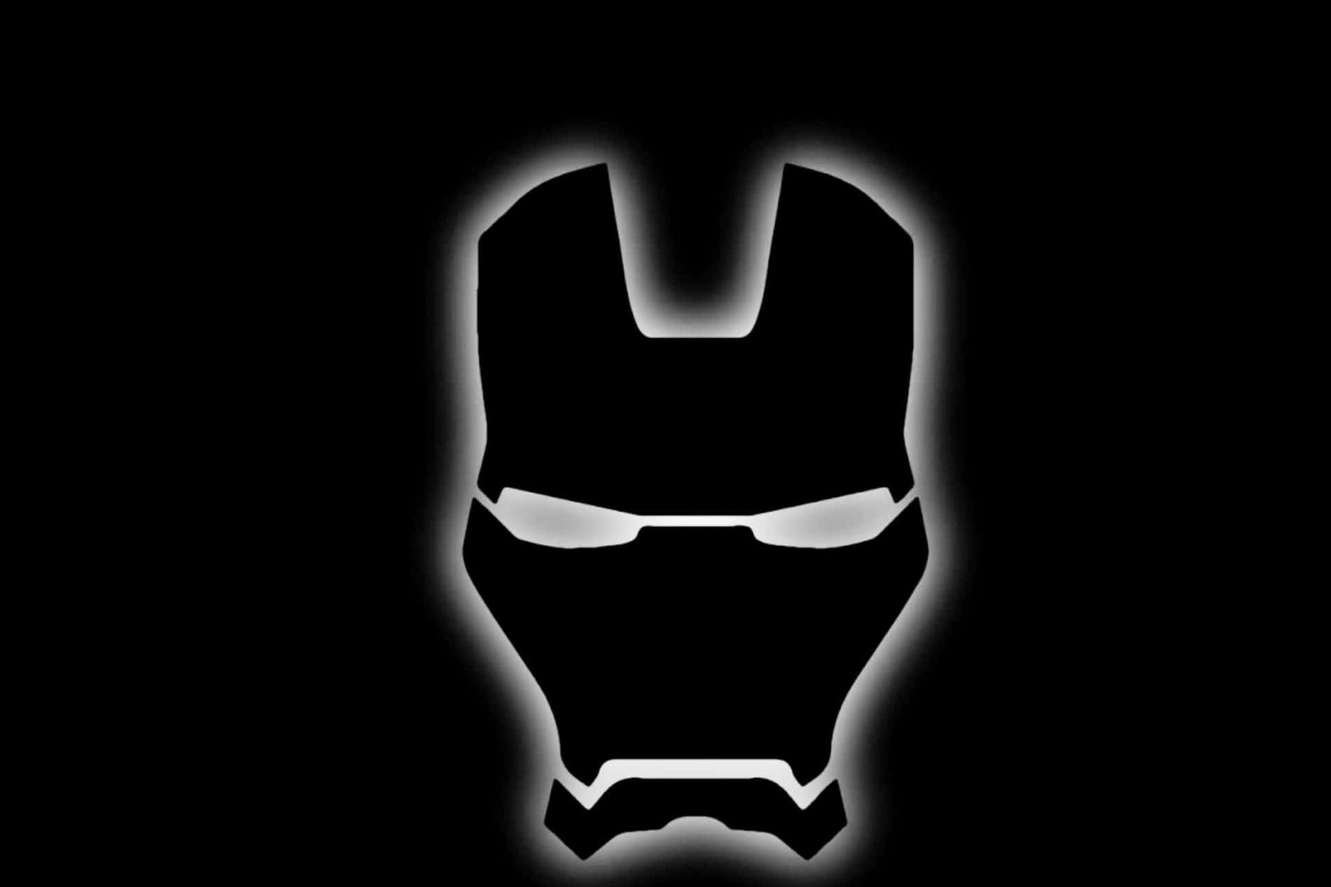 Glowing Iron Man Black And White Background