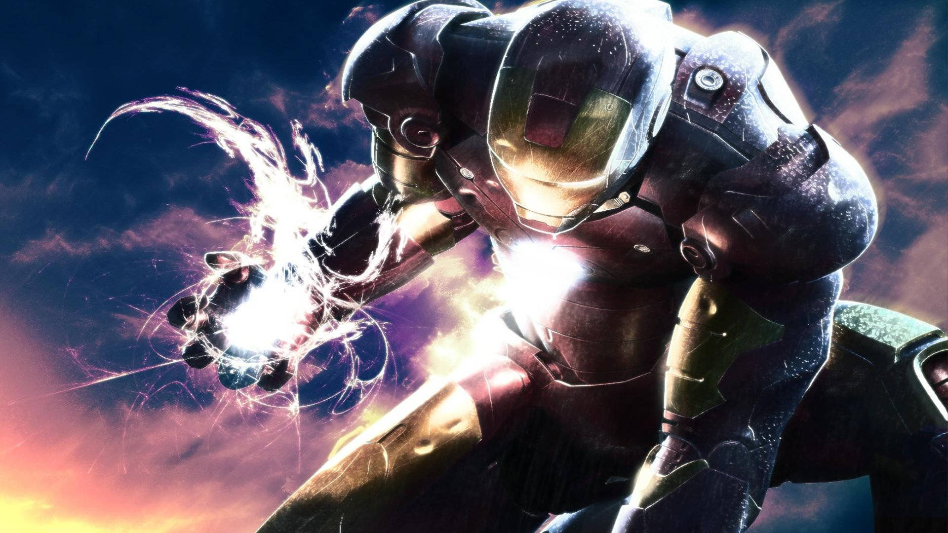 Glowing Iron Man Full Hd Background