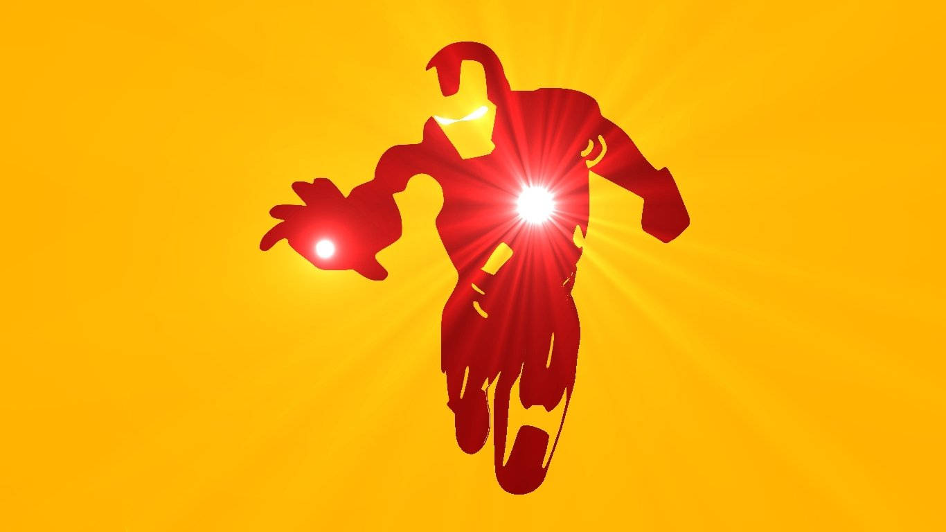Glowing Iron Man Logo Background