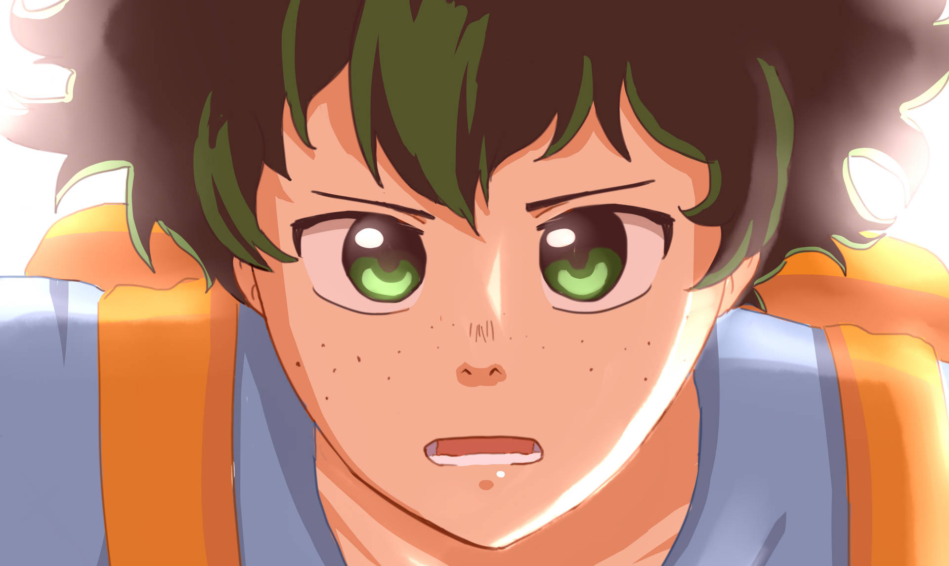 Glowing Izuku Midoriya 4k Face