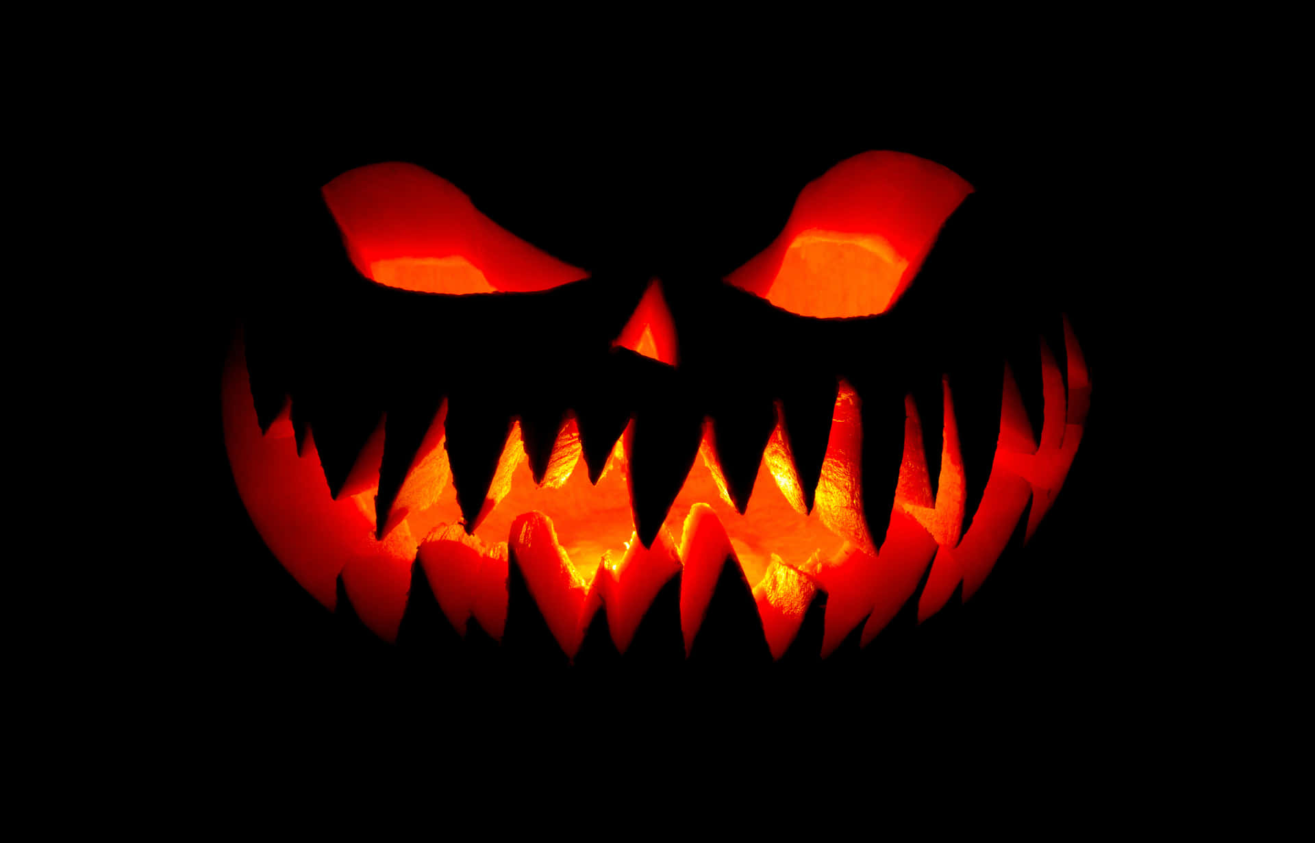 Glowing Jack O Lantern Face Background