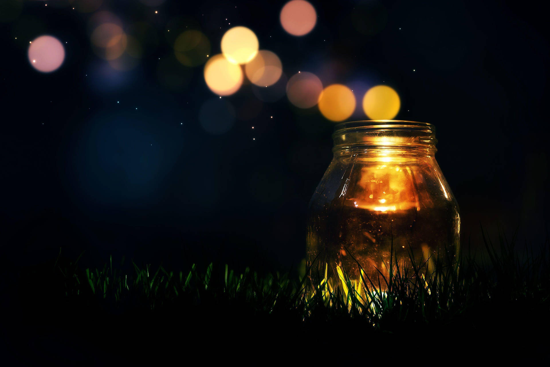Glowing Jar On Quiet Night
