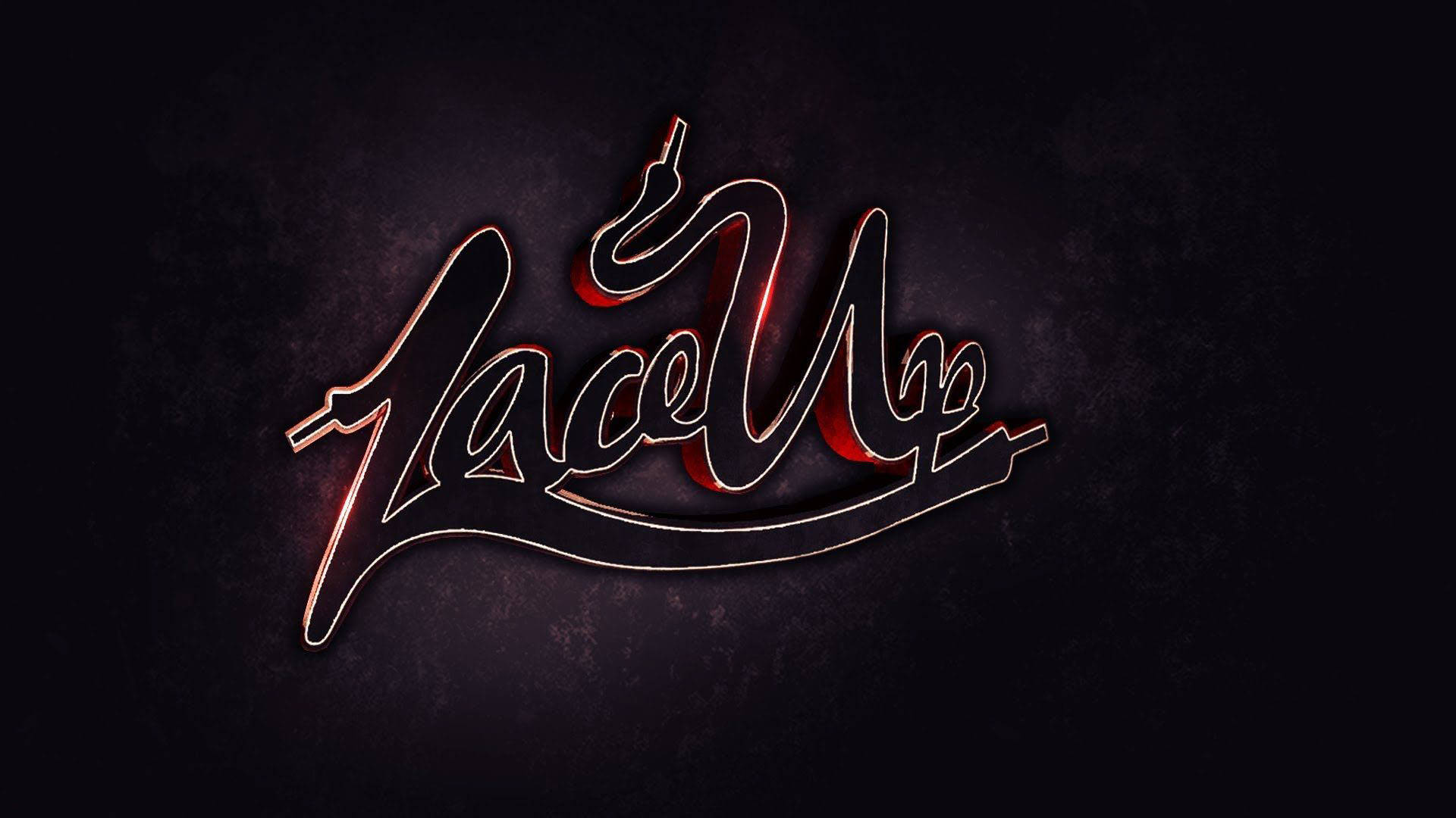 Glowing Lace Up Logo On A Black Background