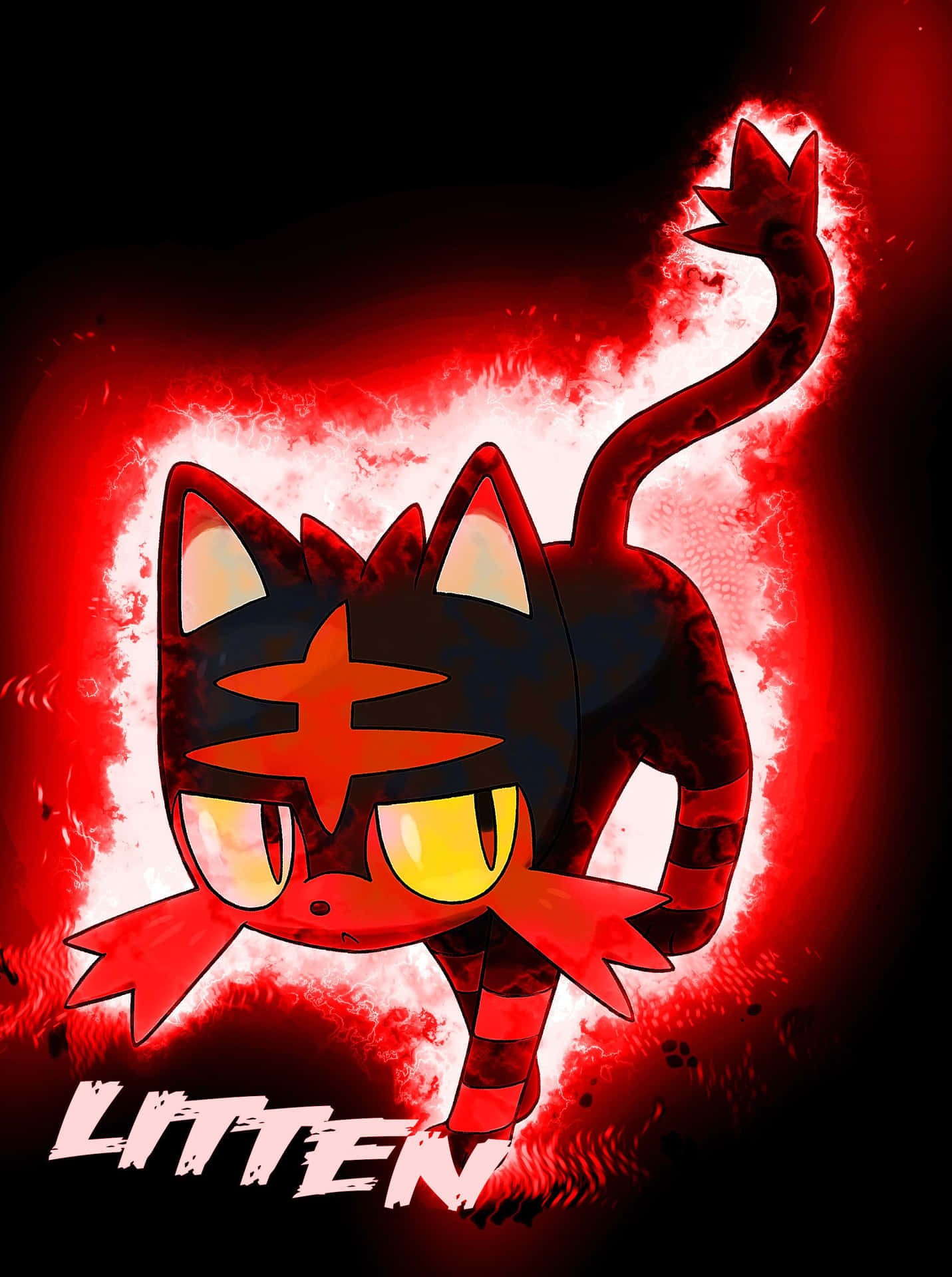 Glowing Litten Graphic With Name