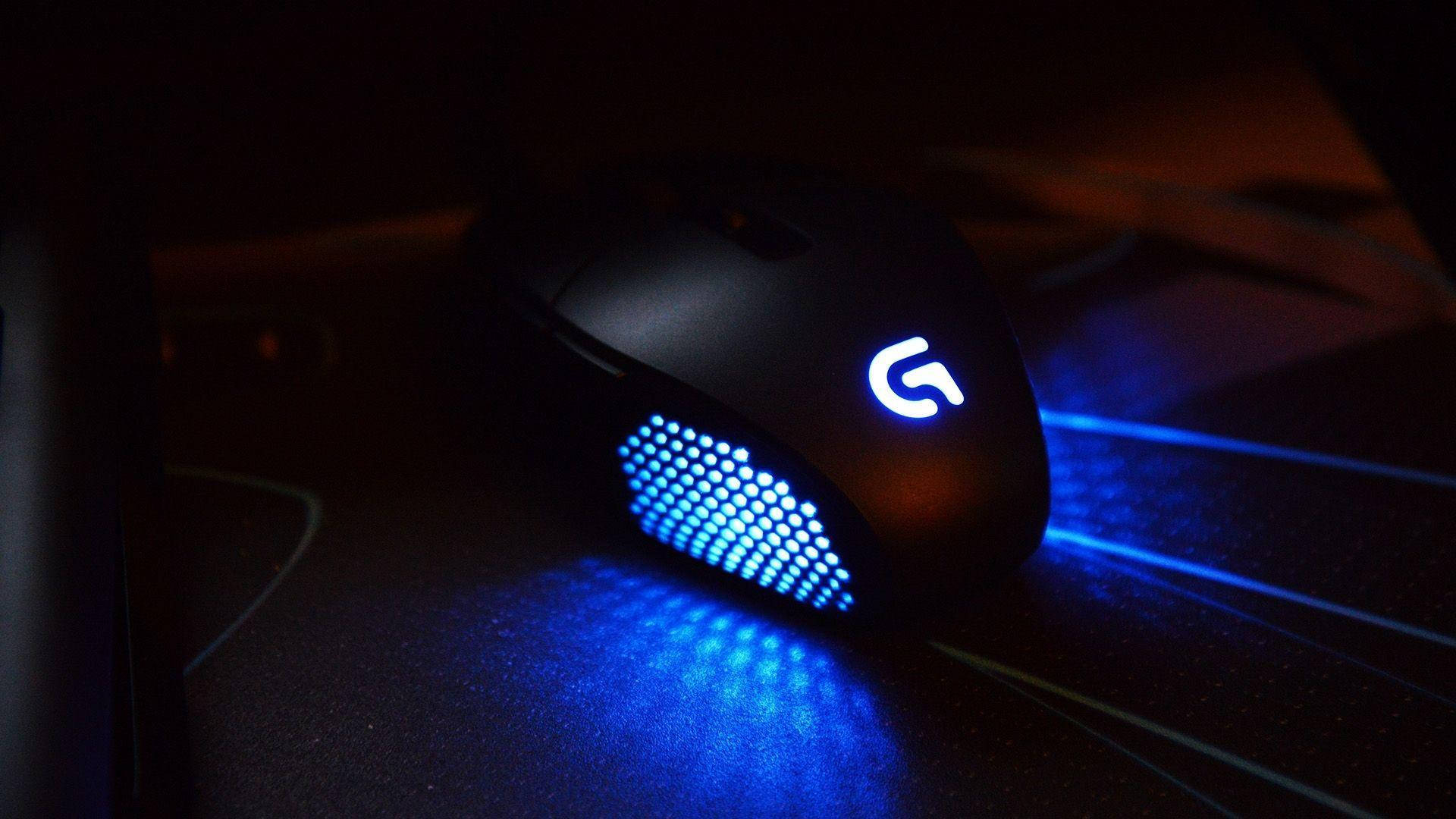 Glowing Logitech Mouse Background
