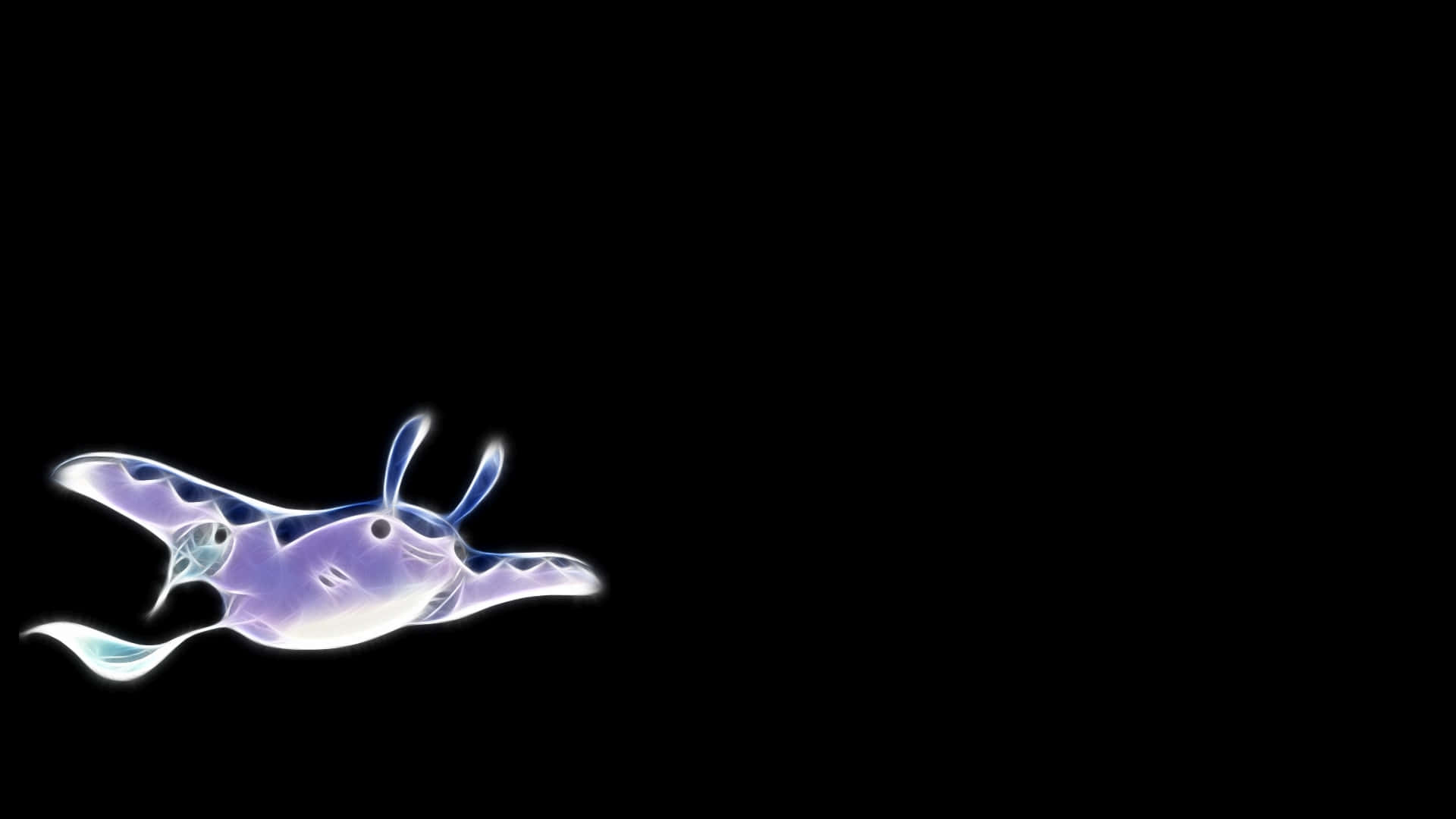 Glowing Mantine Against Black Backdrop Background