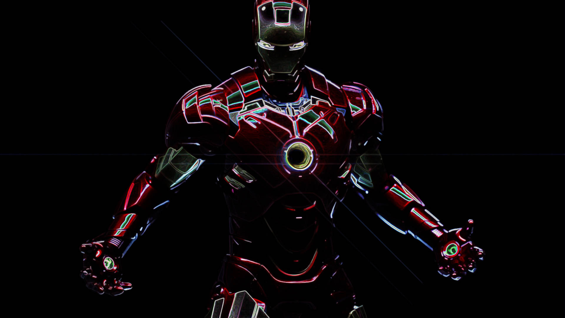 Glowing Marvel Superhero Ironman Hd Background