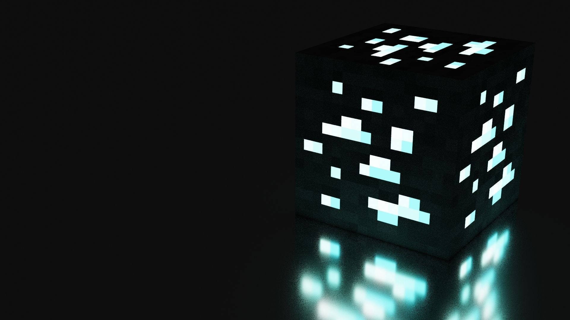 Glowing Minecraft Diamond Ore Background