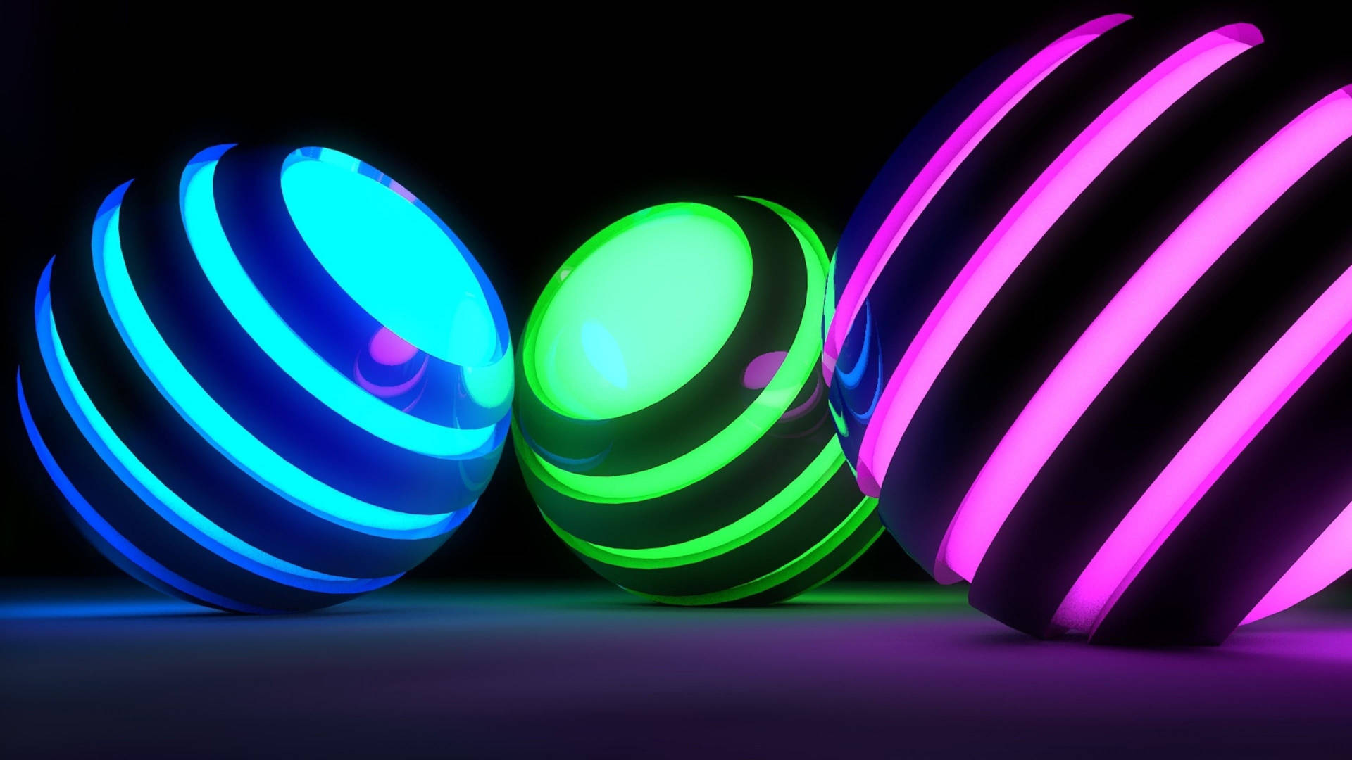 Glowing Neon Balls Background