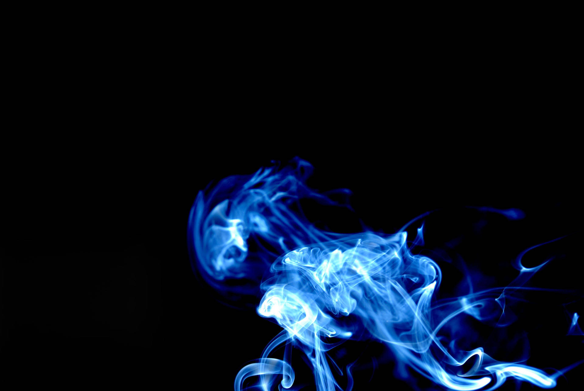 Glowing Neon Blue Smoke Background
