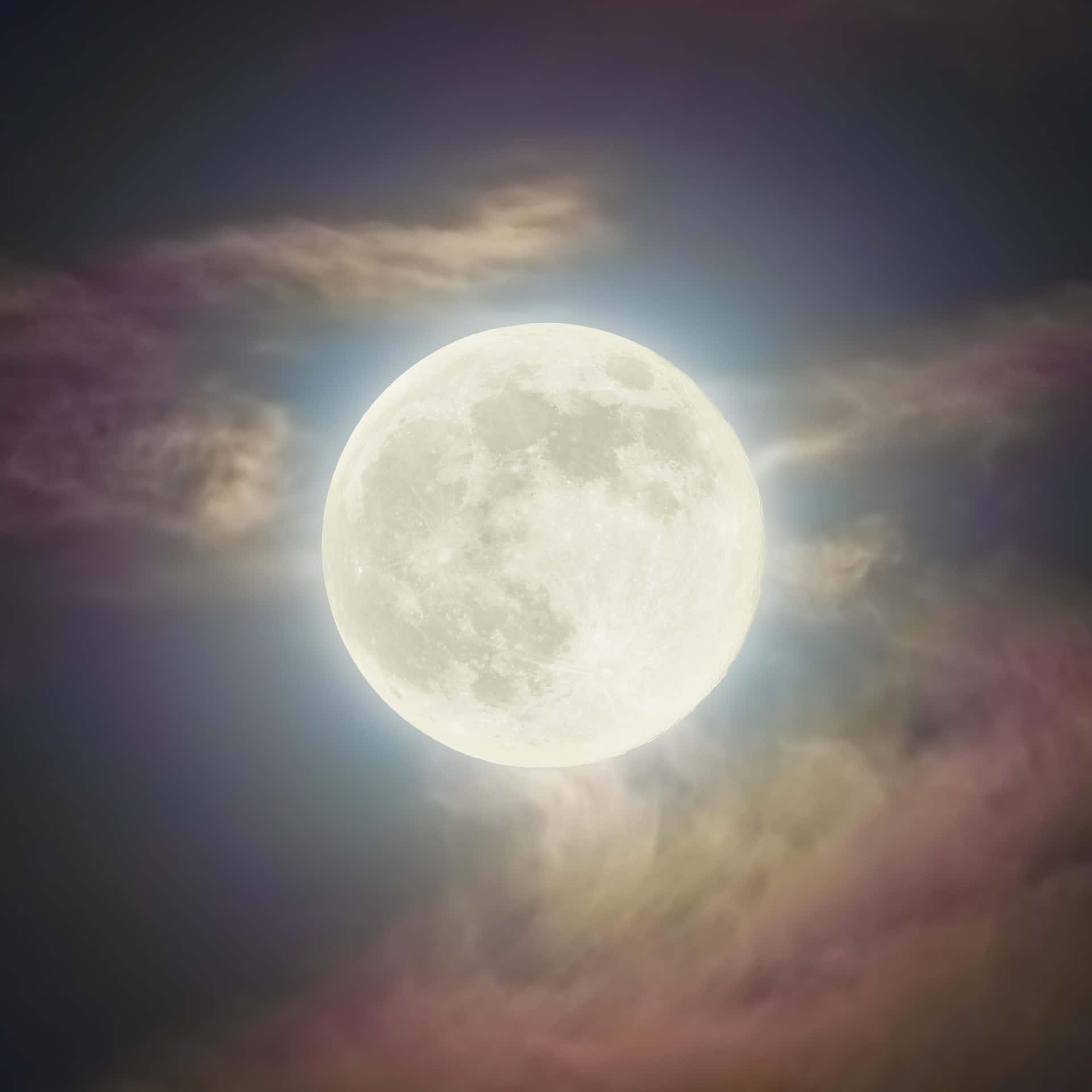 Glowing Outlook Of A Pink Moon Background