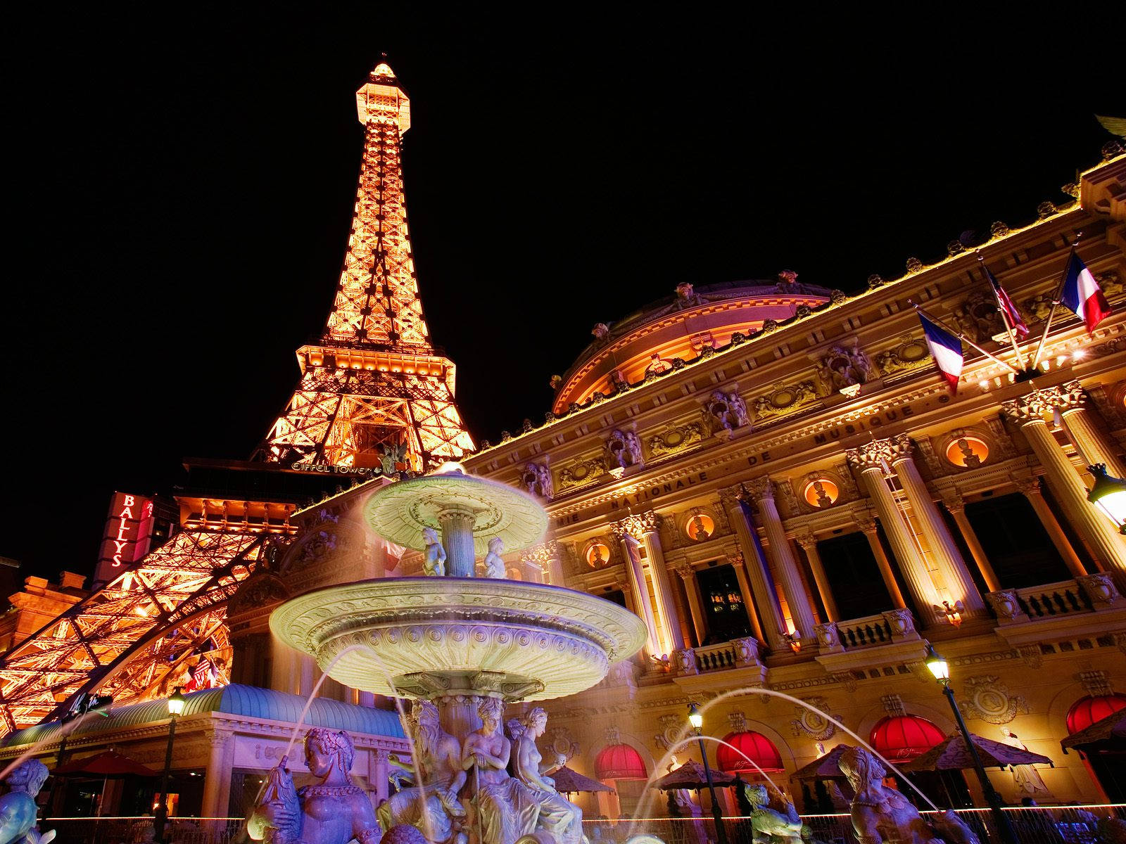 Glowing Paris Las Vegas Background