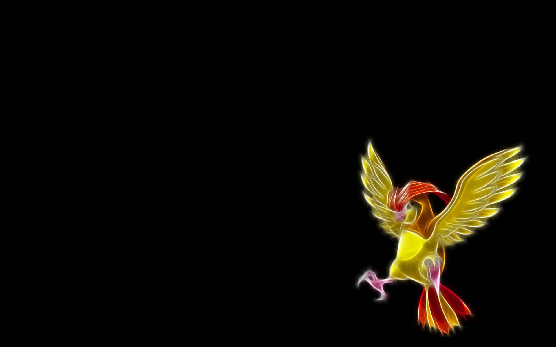 Glowing Pidgeotto On Black Background Background