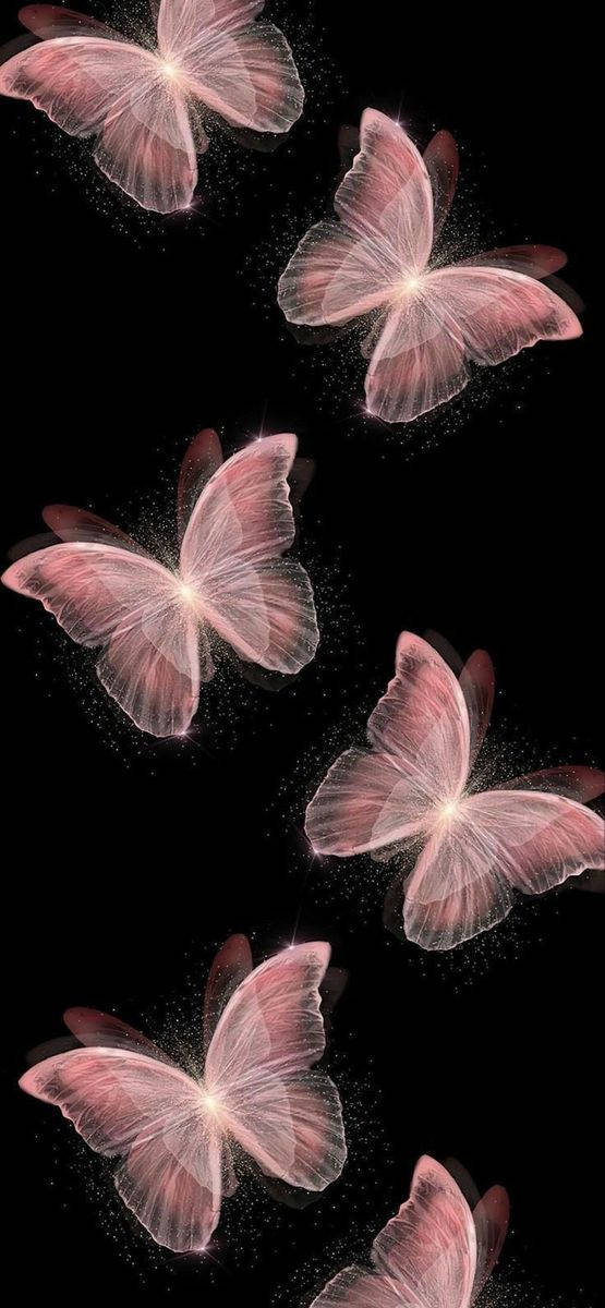 Glowing Pink Butterflies Background