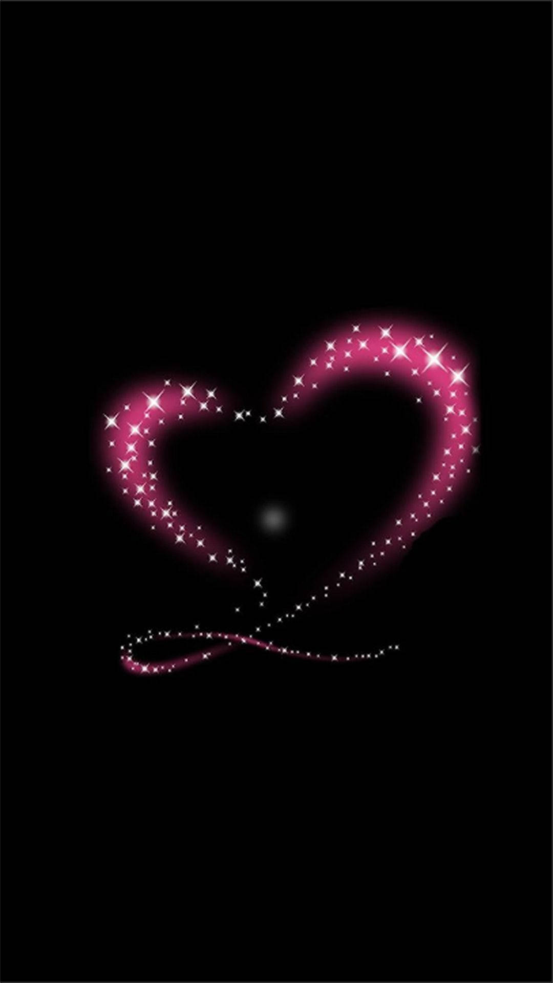 Glowing Pink Heart Love Phone Background