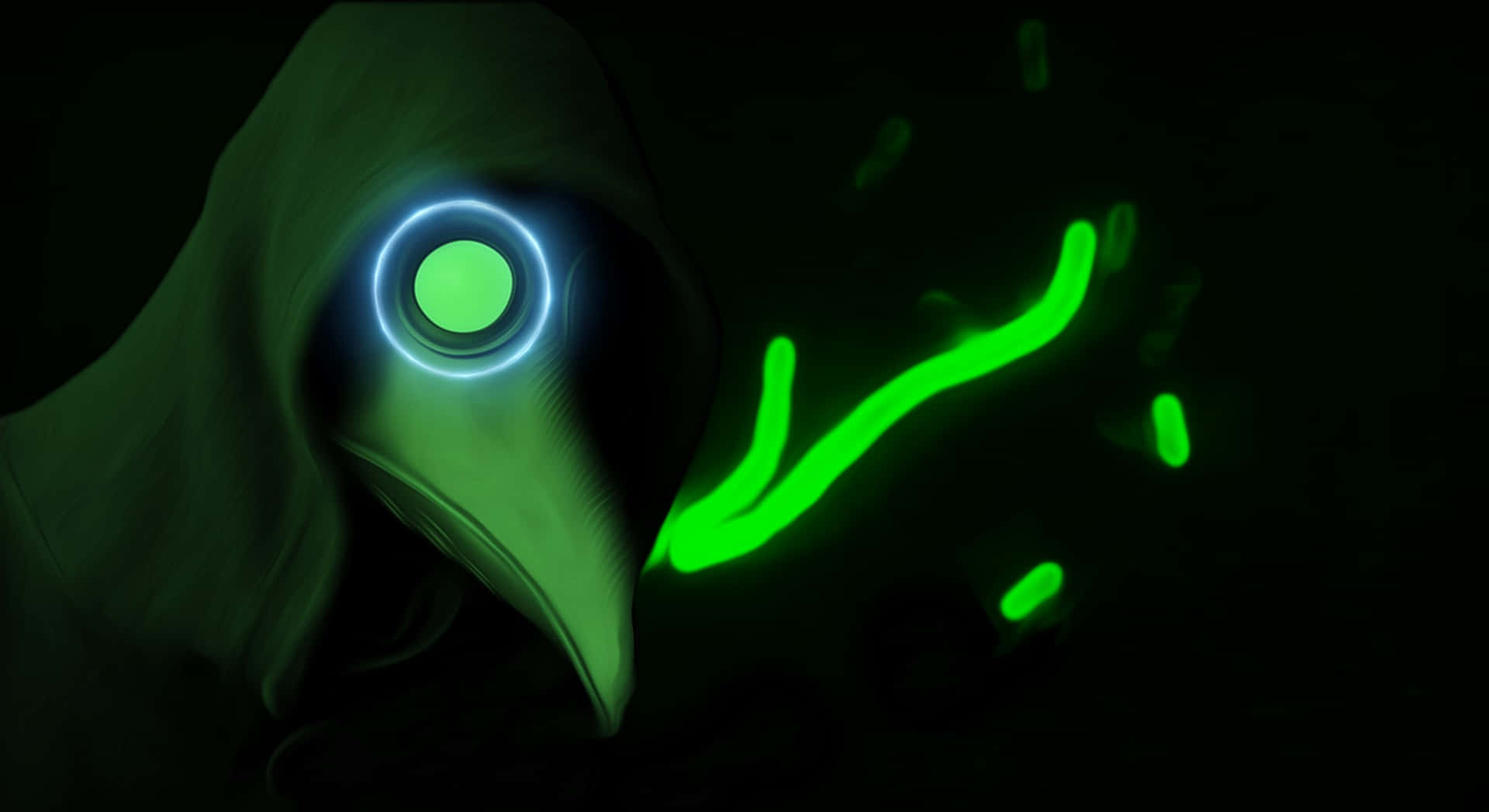 Glowing Plague Doctor Mask Background