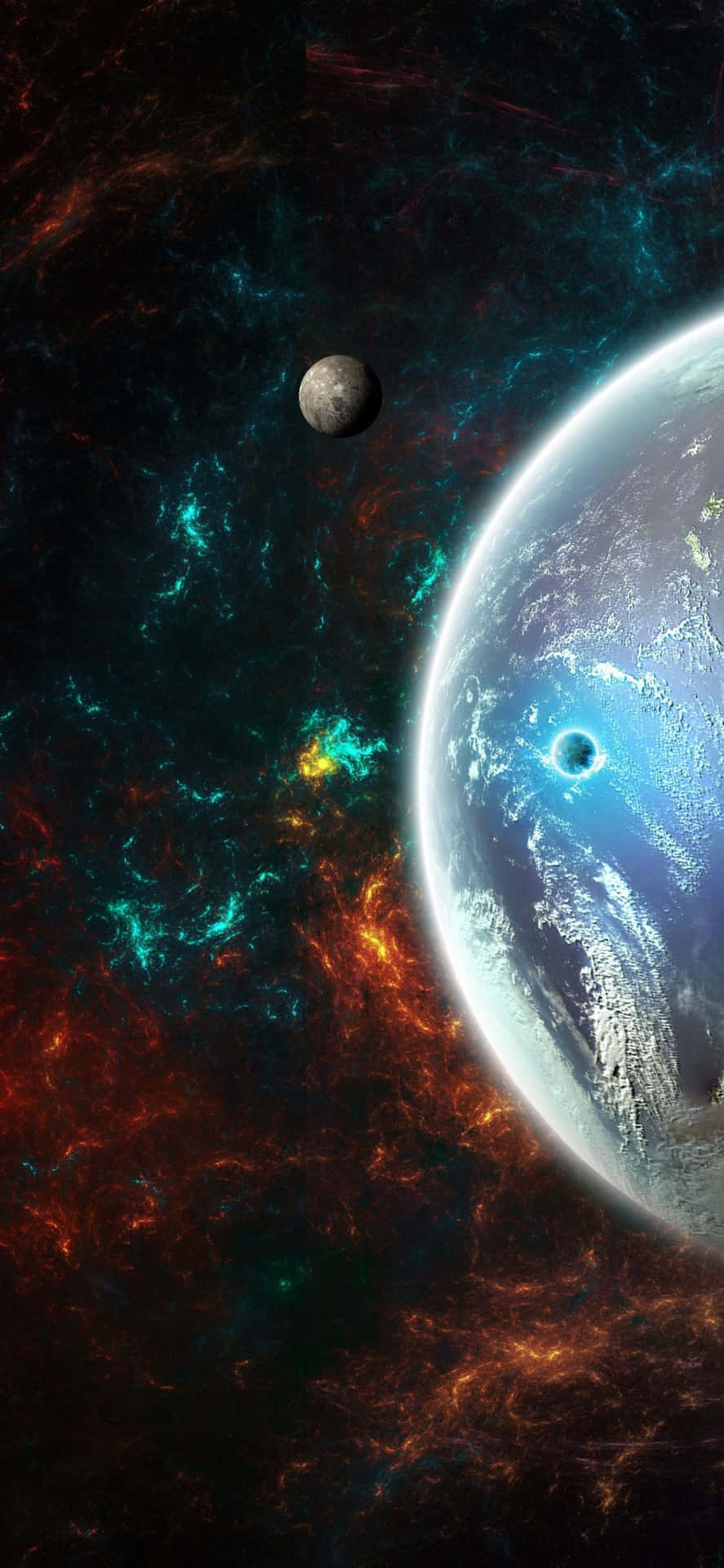Glowing Planet In Universe Iphone Background