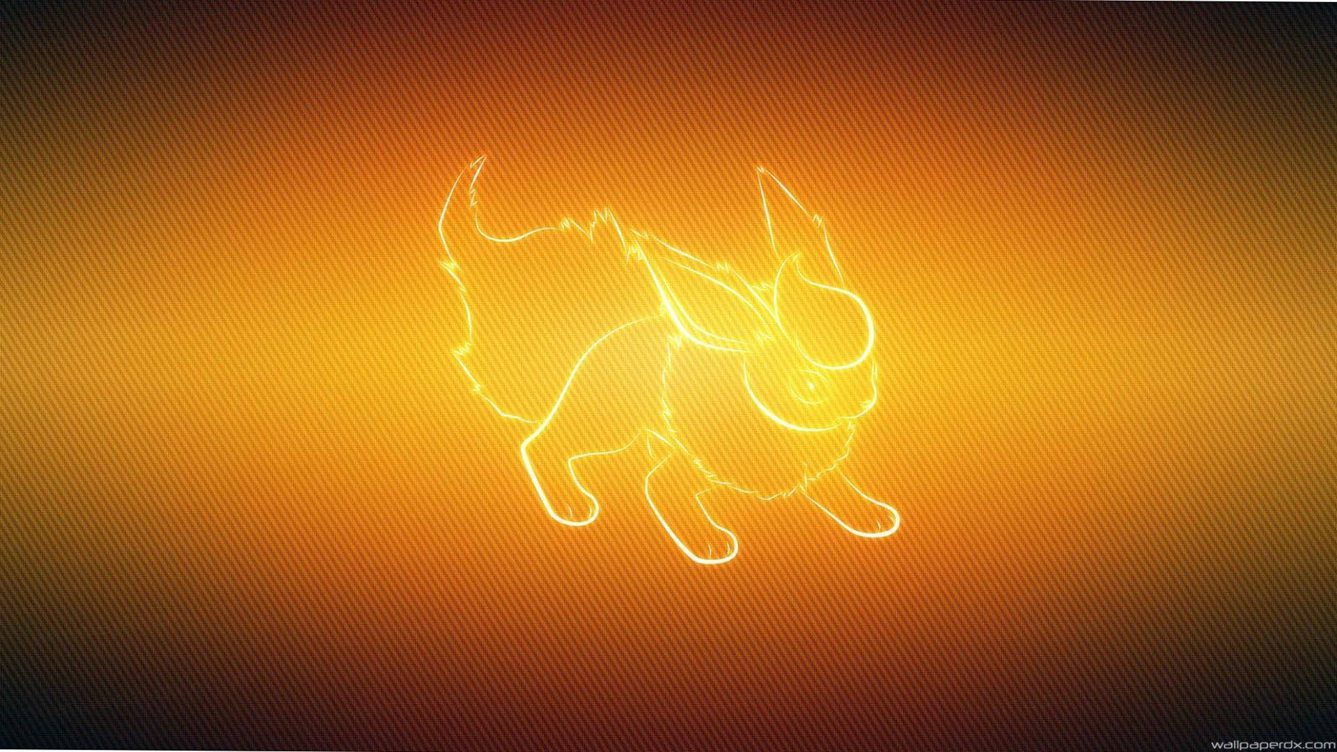 Glowing Pokemon Flareon Outline Background