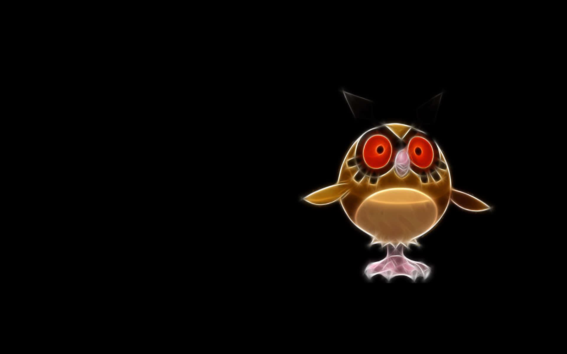 Glowing Pokemon Illustration On Black Background Background
