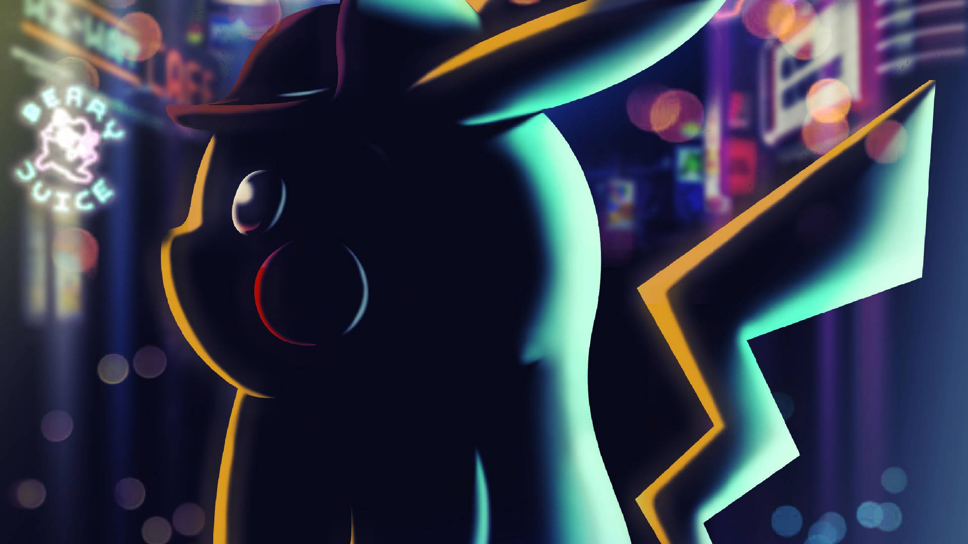 Glowing Pokemon In Detective Pikachu Background