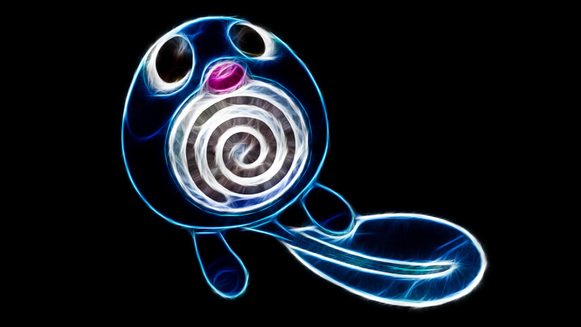 Glowing Poliwag Art Background