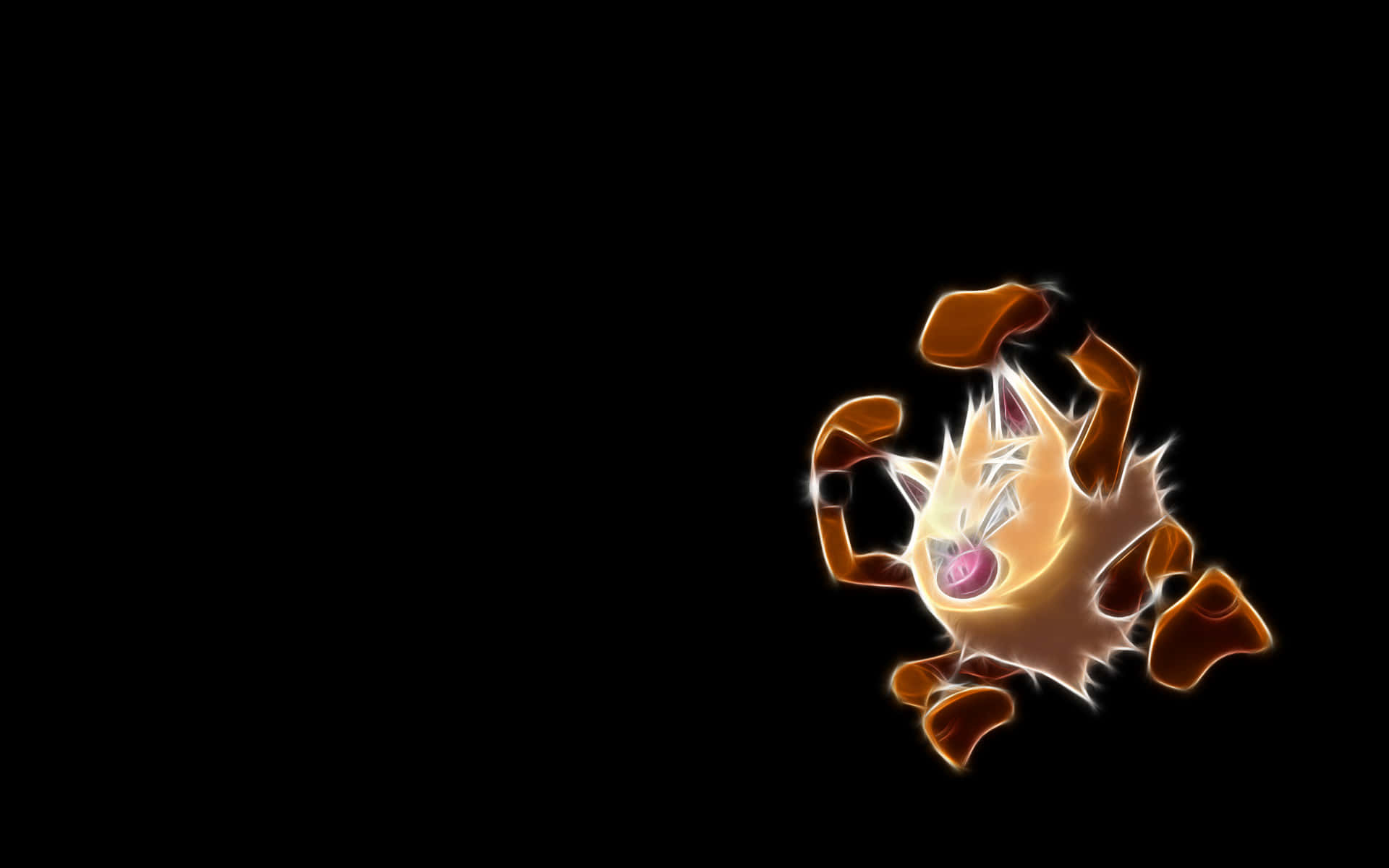 Glowing Primeape Illustration On Black Background Background