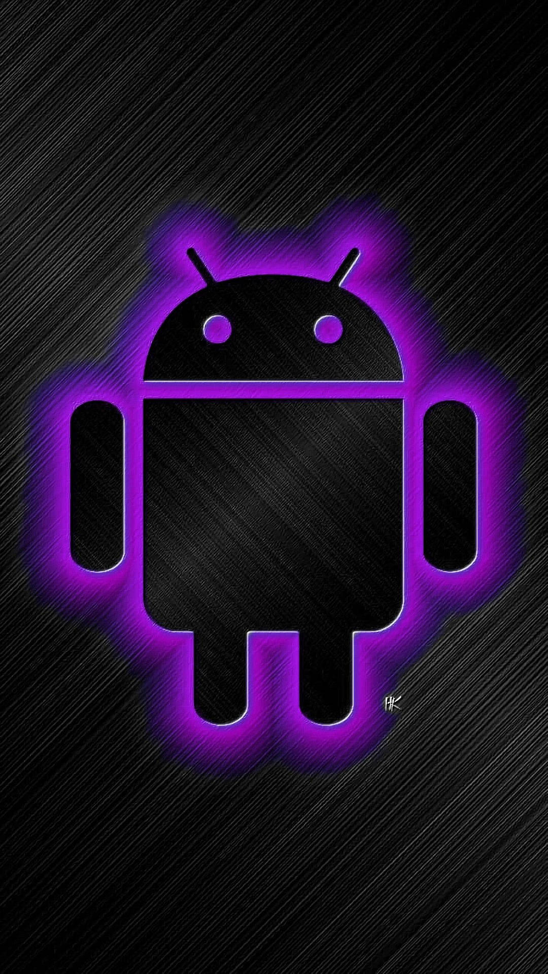 Glowing Purple Android Developer Background