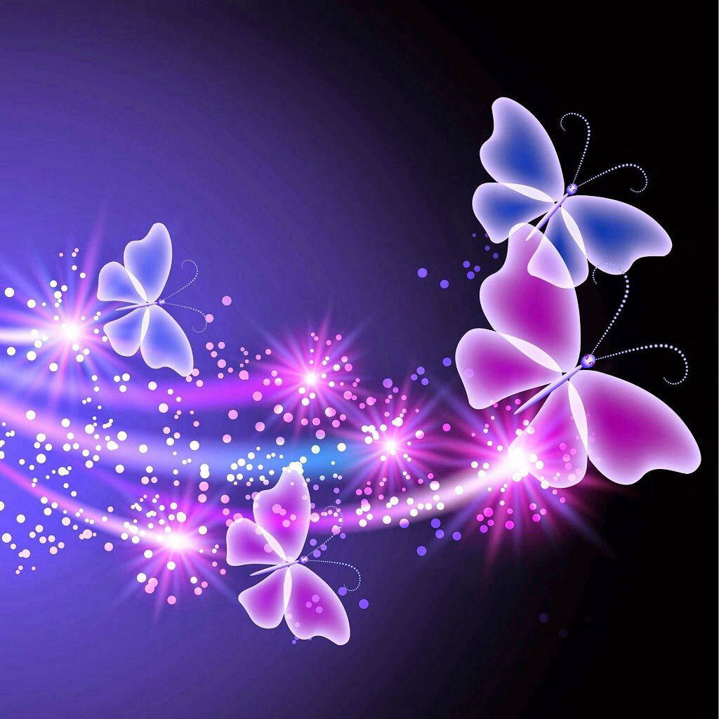 Glowing Purple Butterfly Background