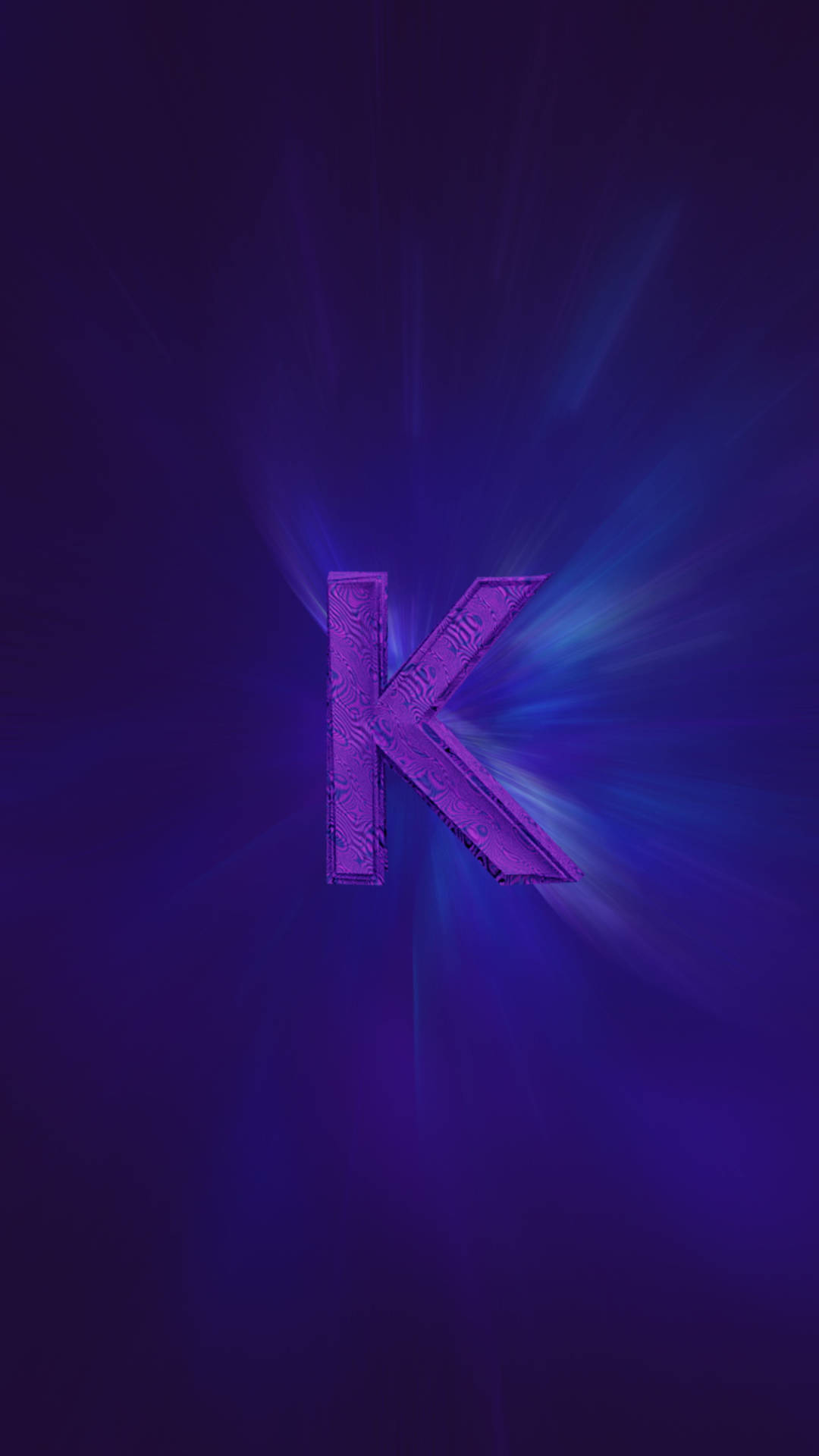 Glowing Purple K Alphabet Background