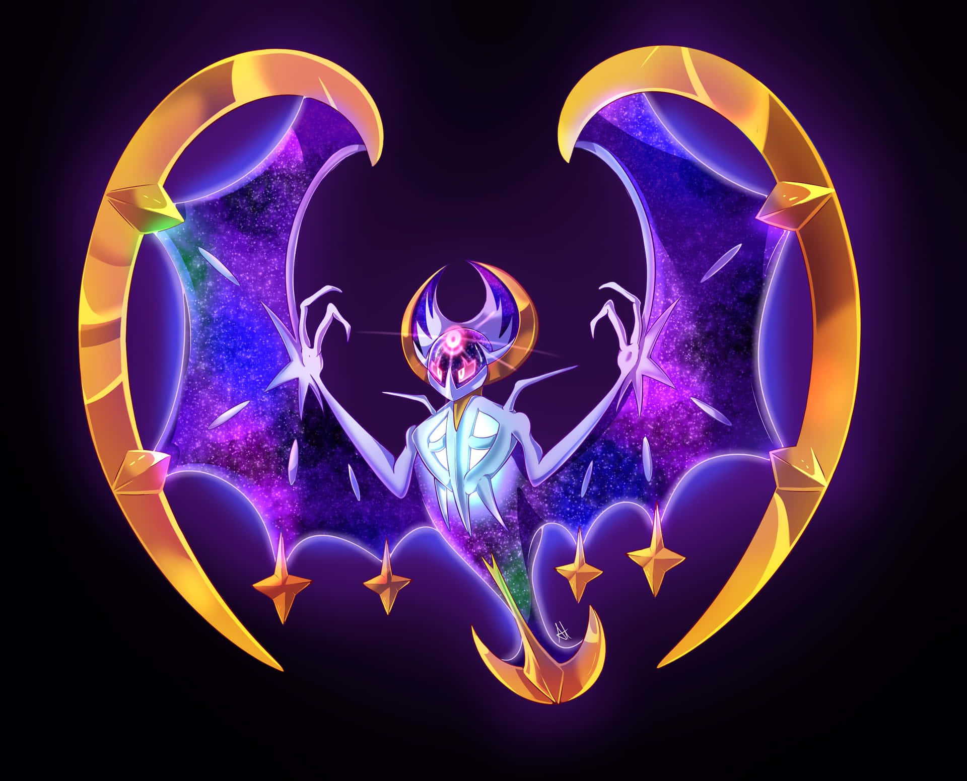Glowing Purple Lunala Background