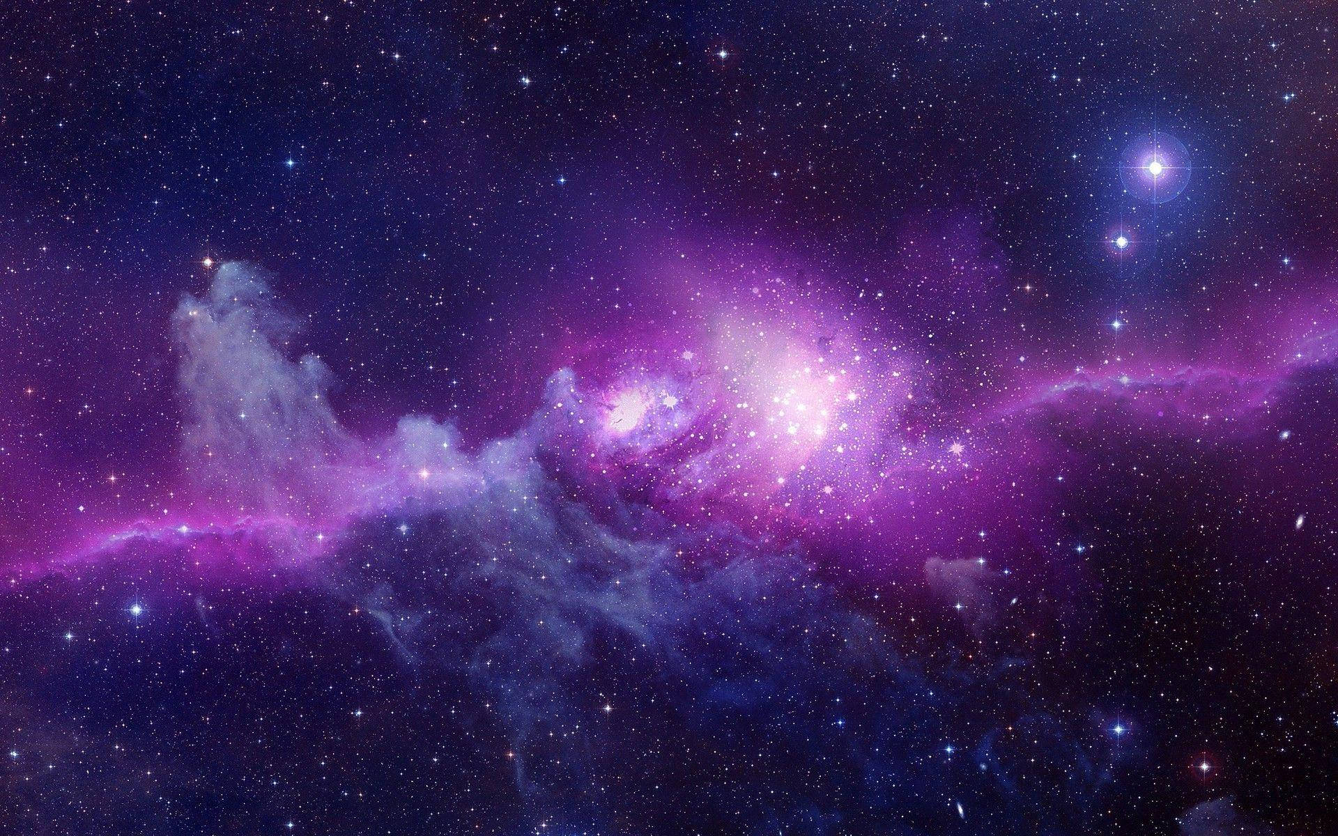 Glowing Purple Space Universal Desktop Background