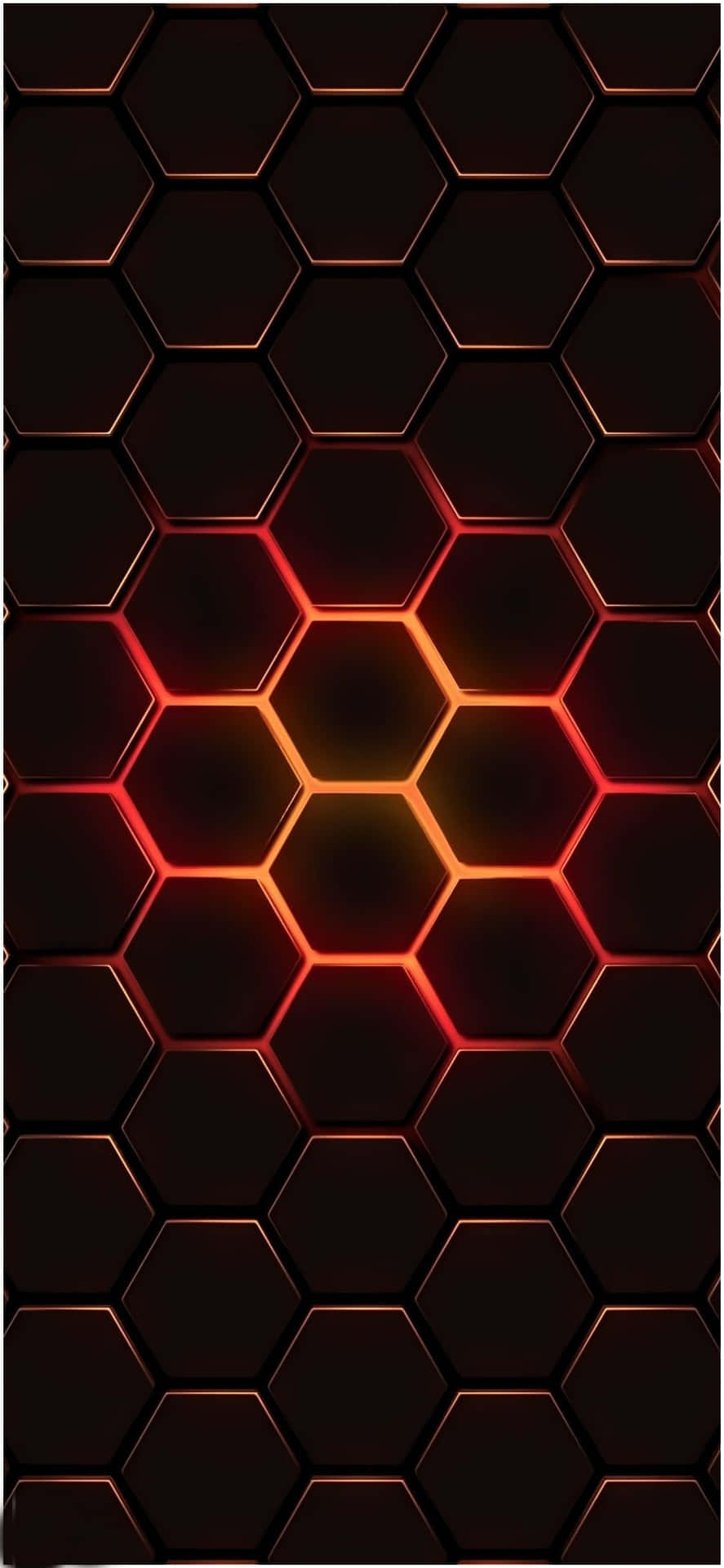 Glowing Red And Black Hexagons Designer Iphone Background