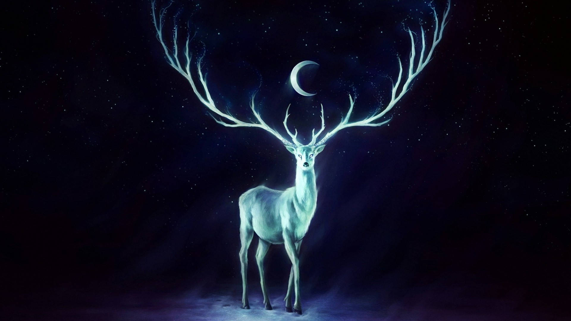 Glowing Reindeer Art Background